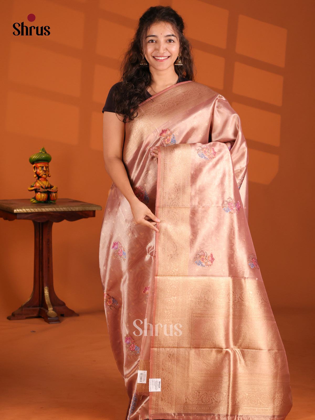Onion peel- Tissue Saree - Shop on Shrus.com
