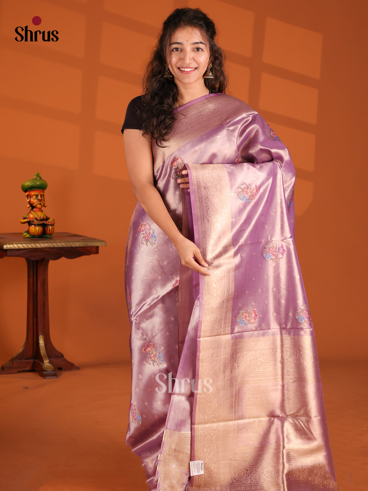 Lavender - Tissue Saree - Shop on Shrus.com