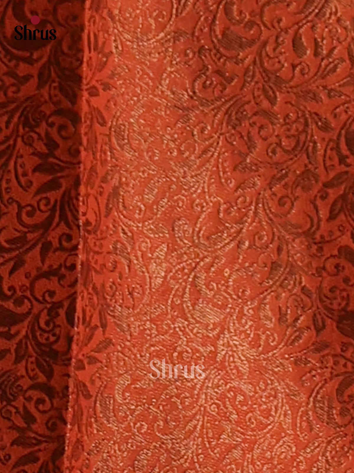 Grey & Orange - Semi Linen printed Saree - Shop on Shrus.com