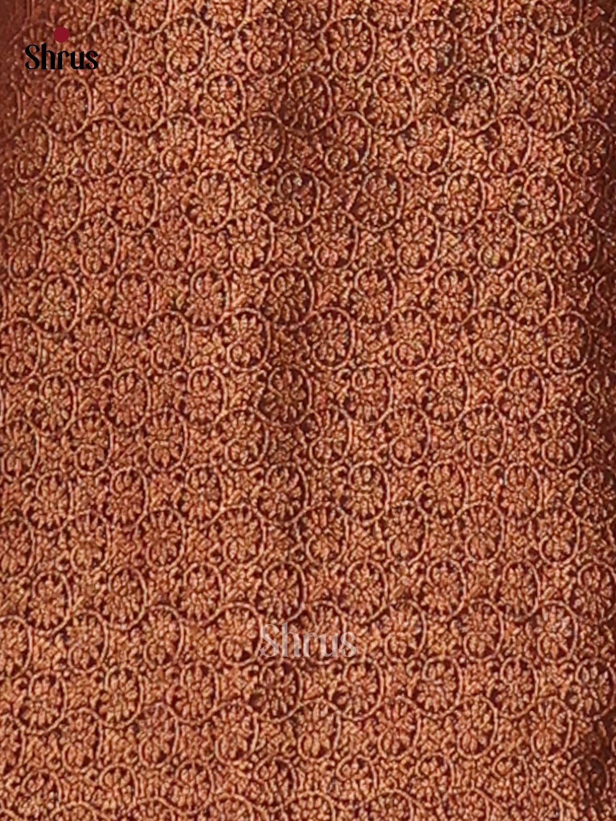 Brown - Semi Linen print Saree - Shop on Shrus.com