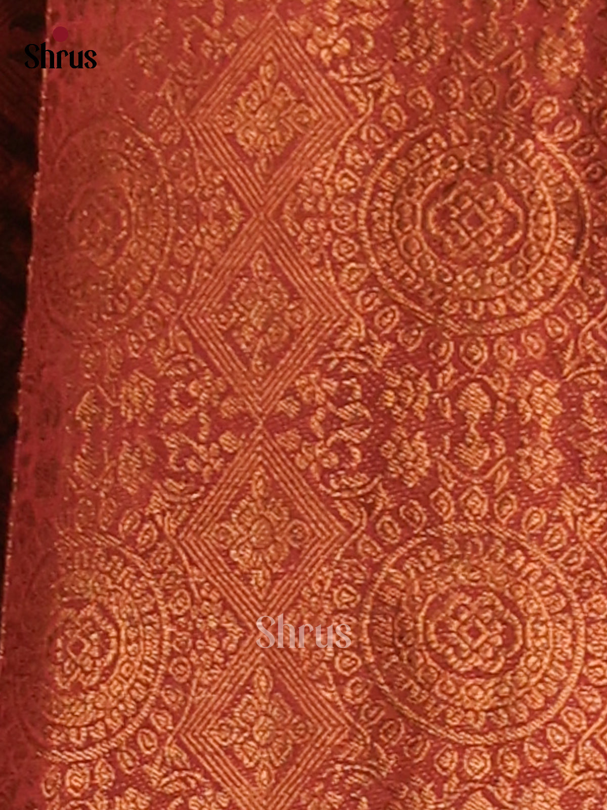 Cream & Maroon -Semi Linen print Saree - Shop on Shrus.com