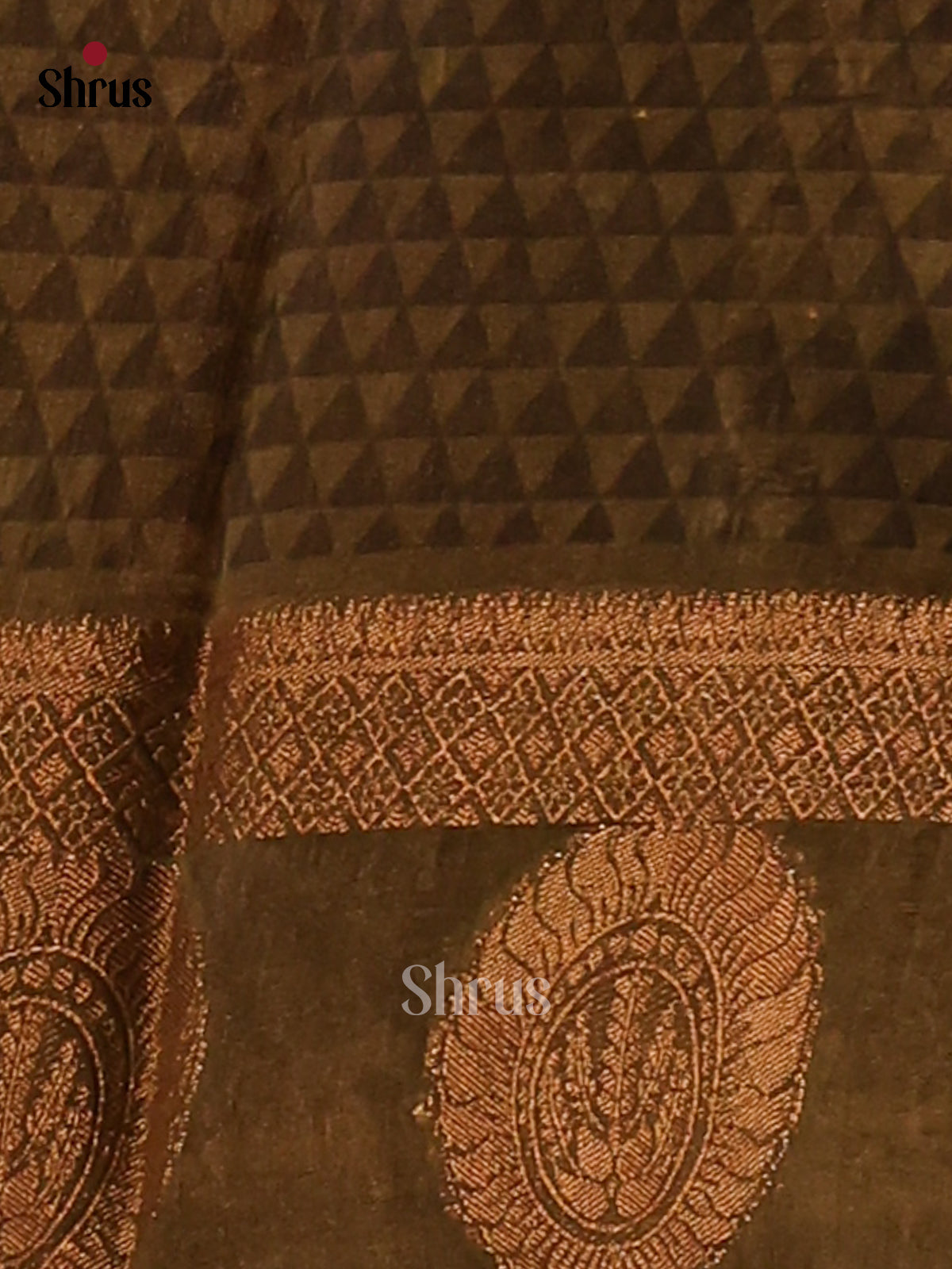Green - Semi Linen Print Saree - Shop on Shrus.com