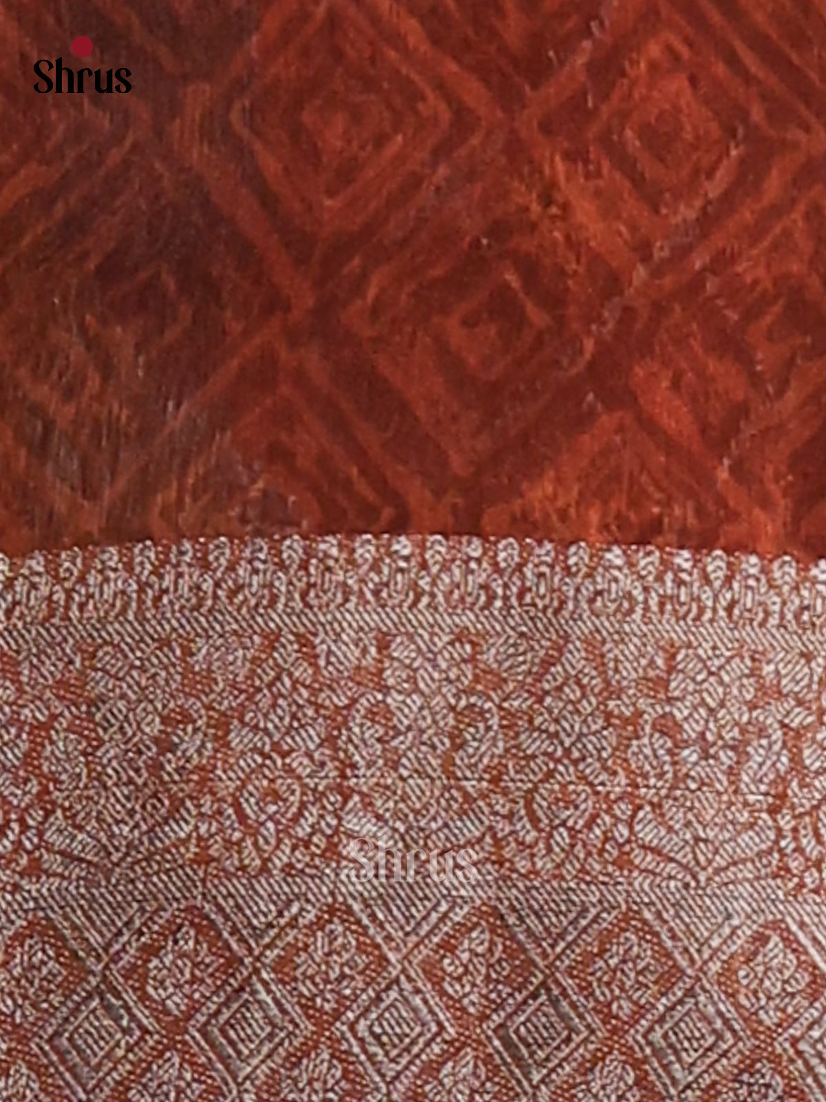 Brown - Semi Linen print Saree - Shop on Shrus.com