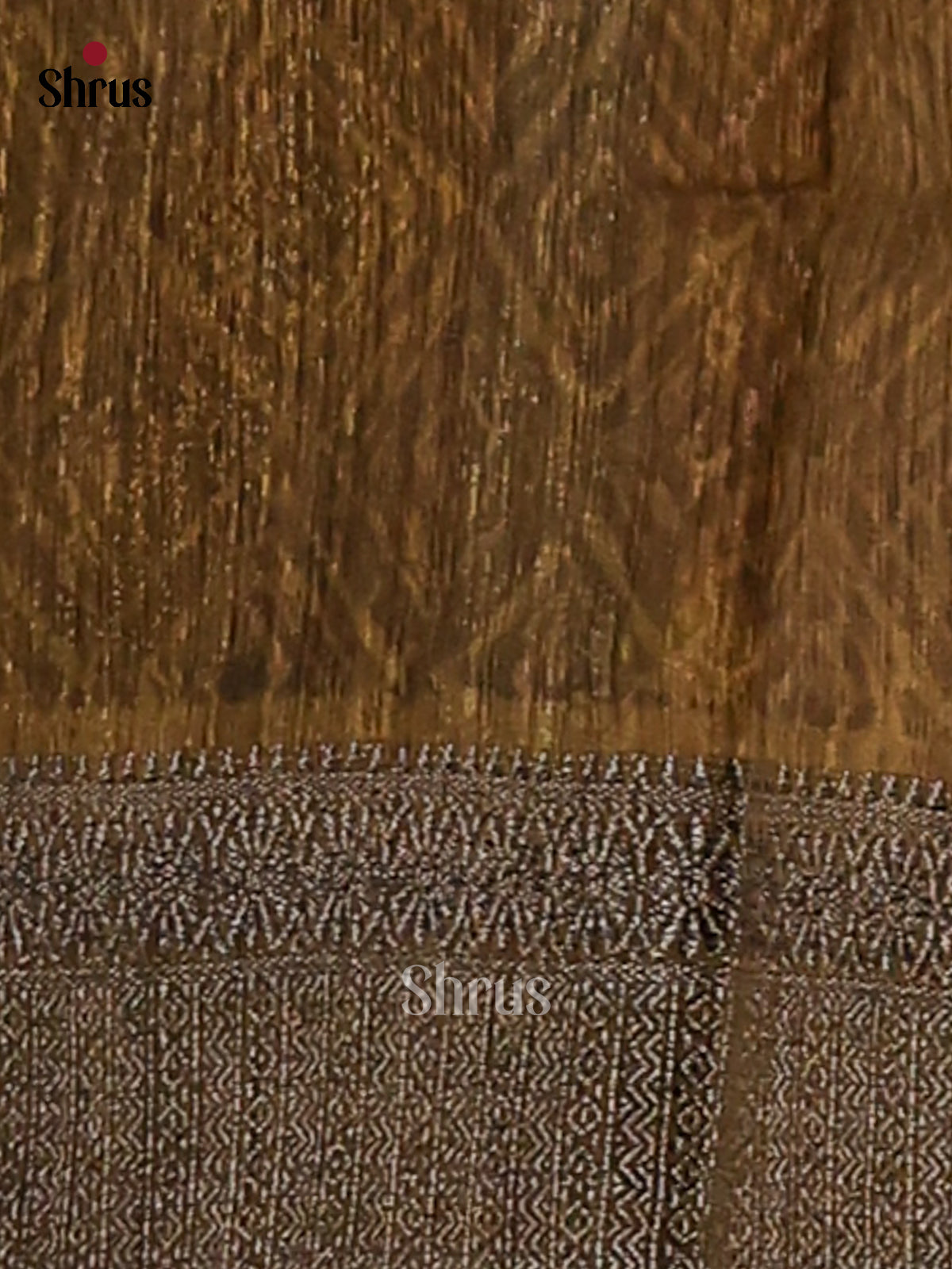 Mehandi - Semi Linen print Saree - Shop on Shrus.com