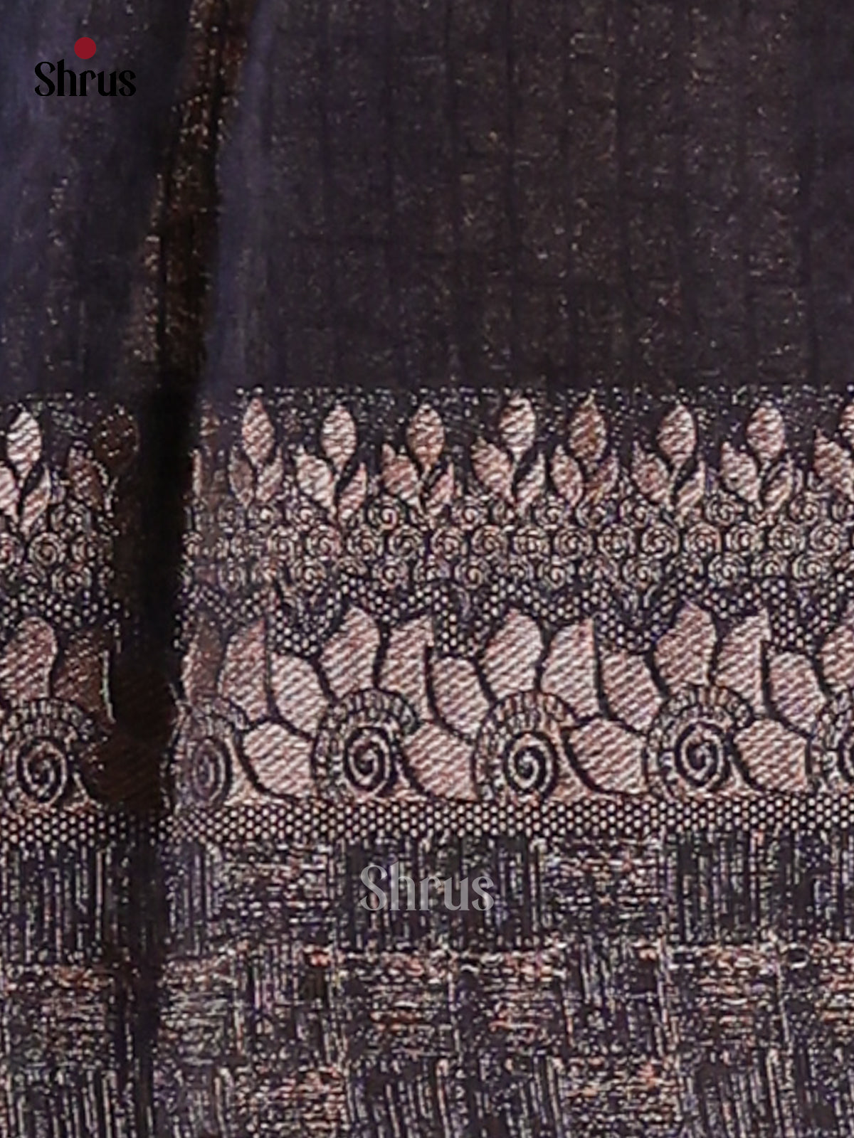 Navy Blue-Semi Linen printed Saree - Shop on Shrus.com