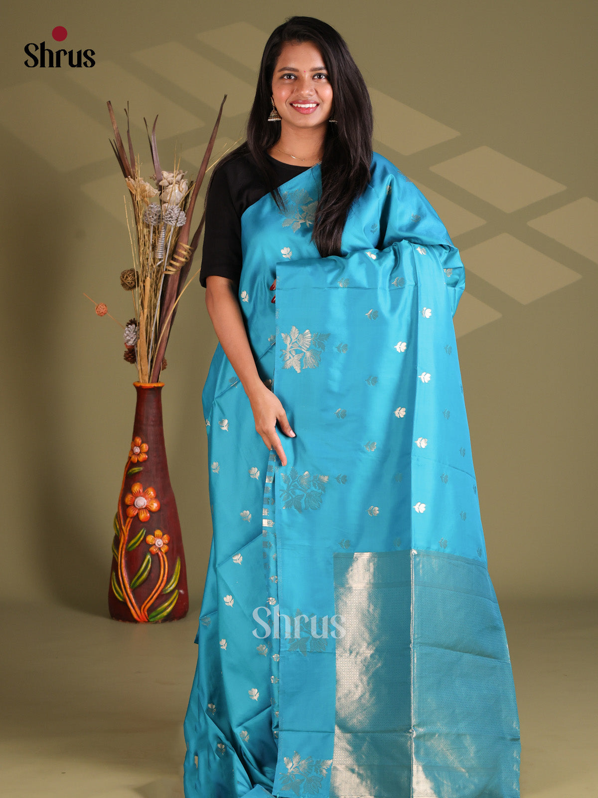 Blue - Semi Soft Silk Saree - Shop on Shrus.com