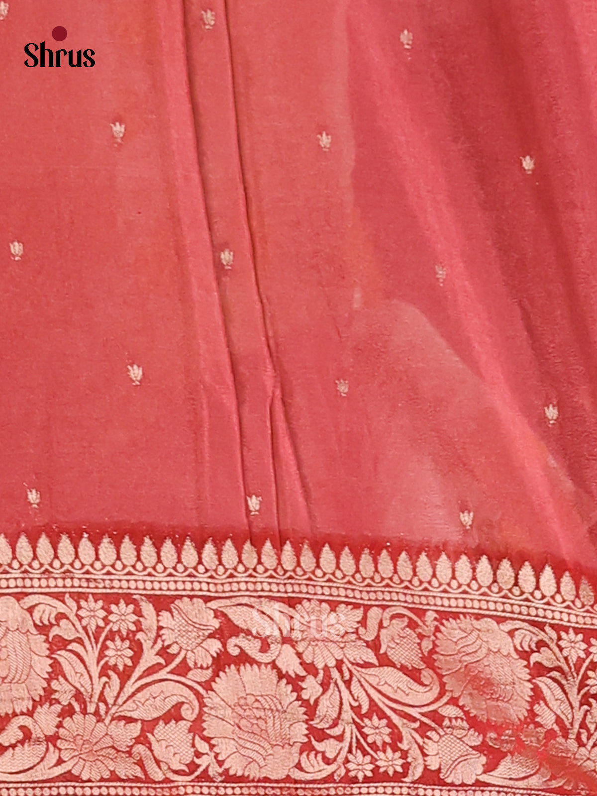 Red & Orange- Semi Georgette saree - Shop on Shrus.com