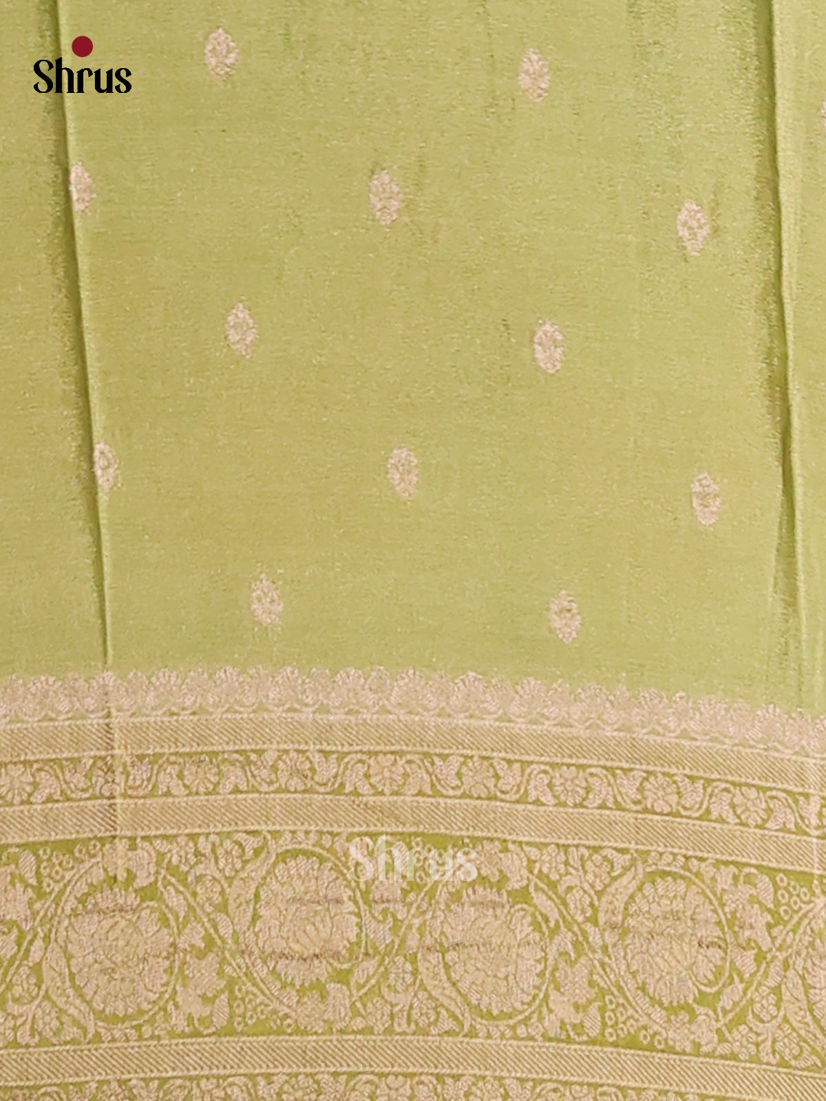 Green & Orange - Semi Georgette saree - Shop on Shrus.com