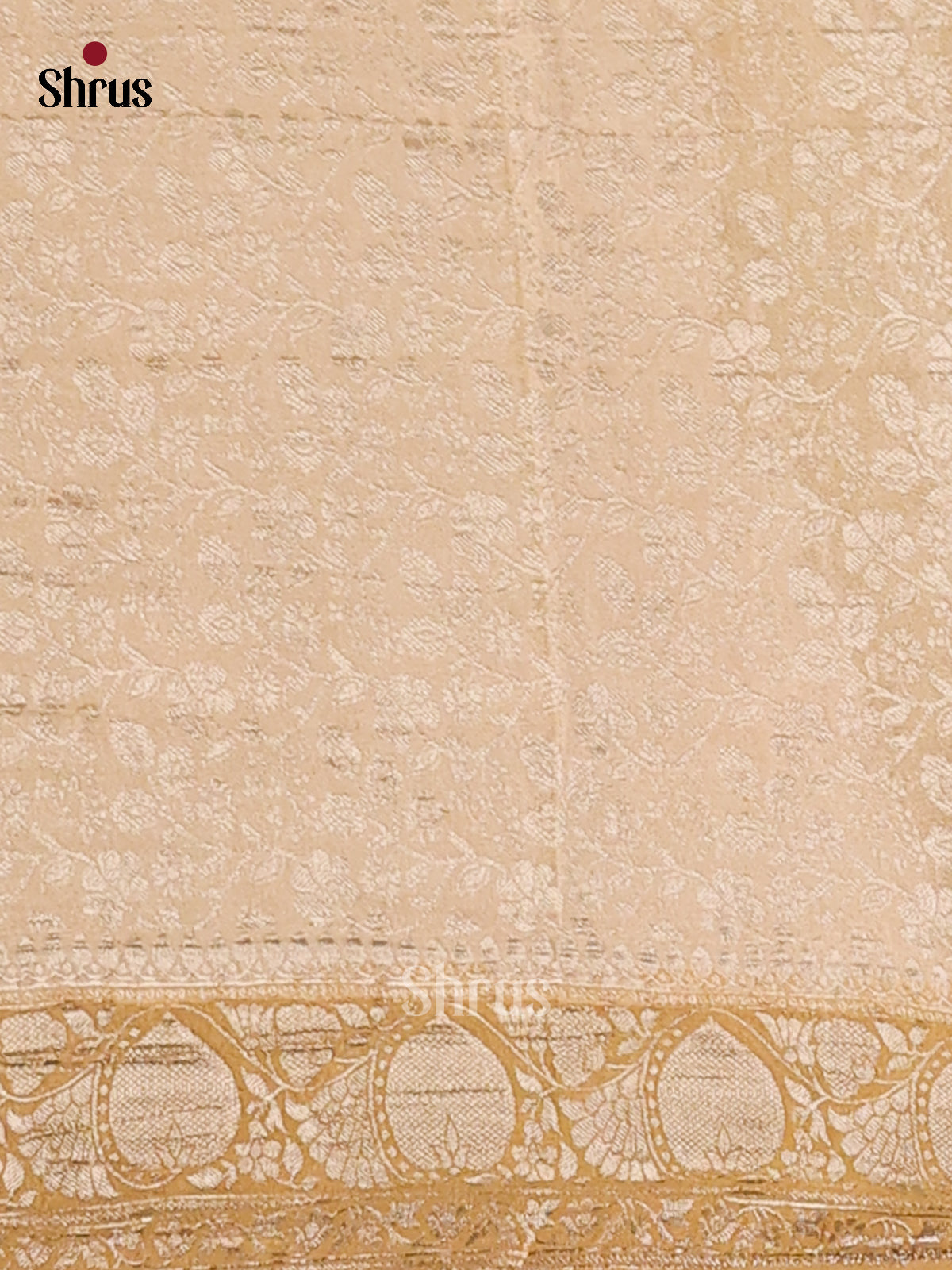 Cream & Sandal - Semi Georgette saree - Shop on Shrus.com