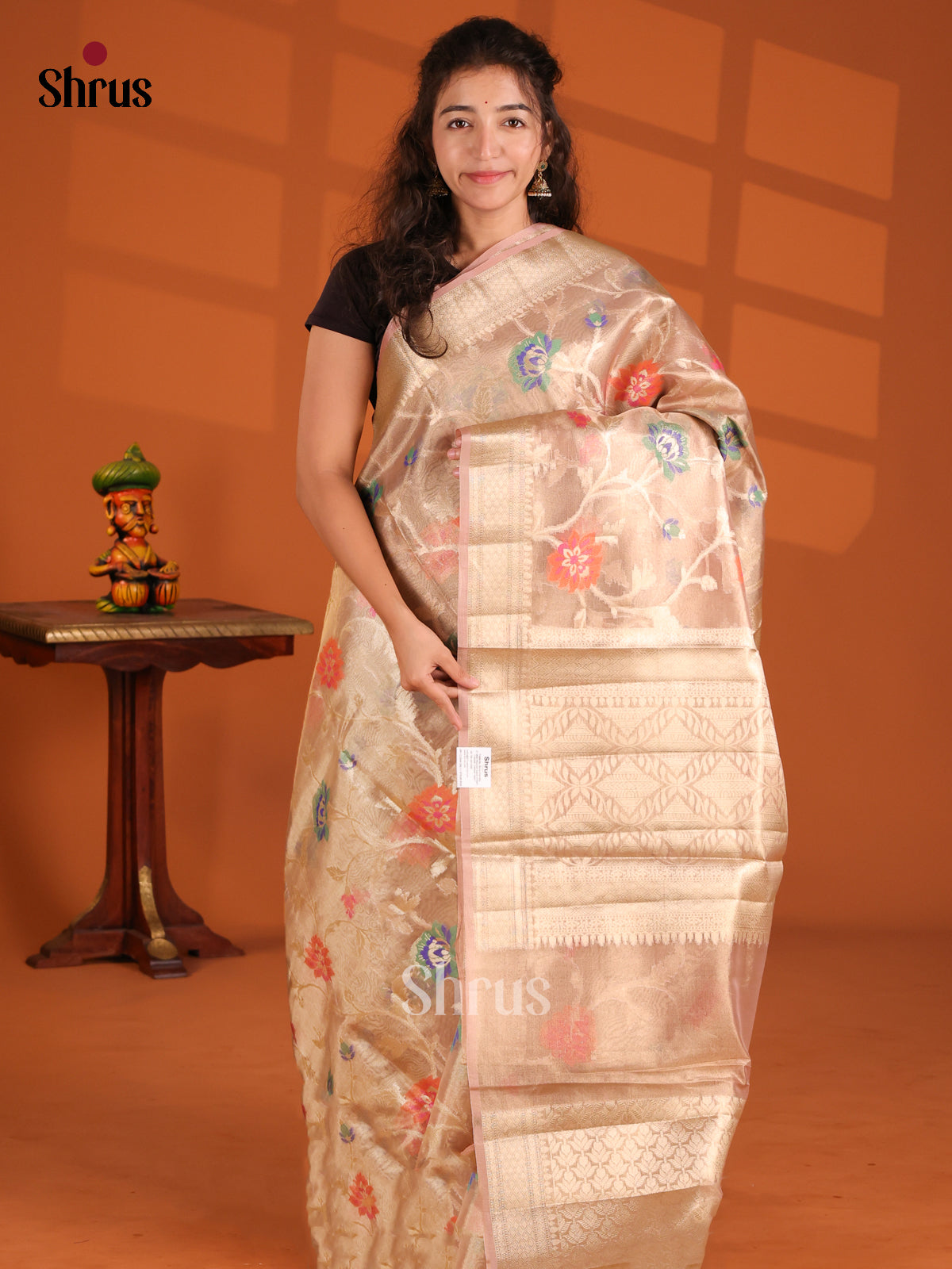 Dusty Pink - Bamboo silk Saree - Shop on Shrus.com