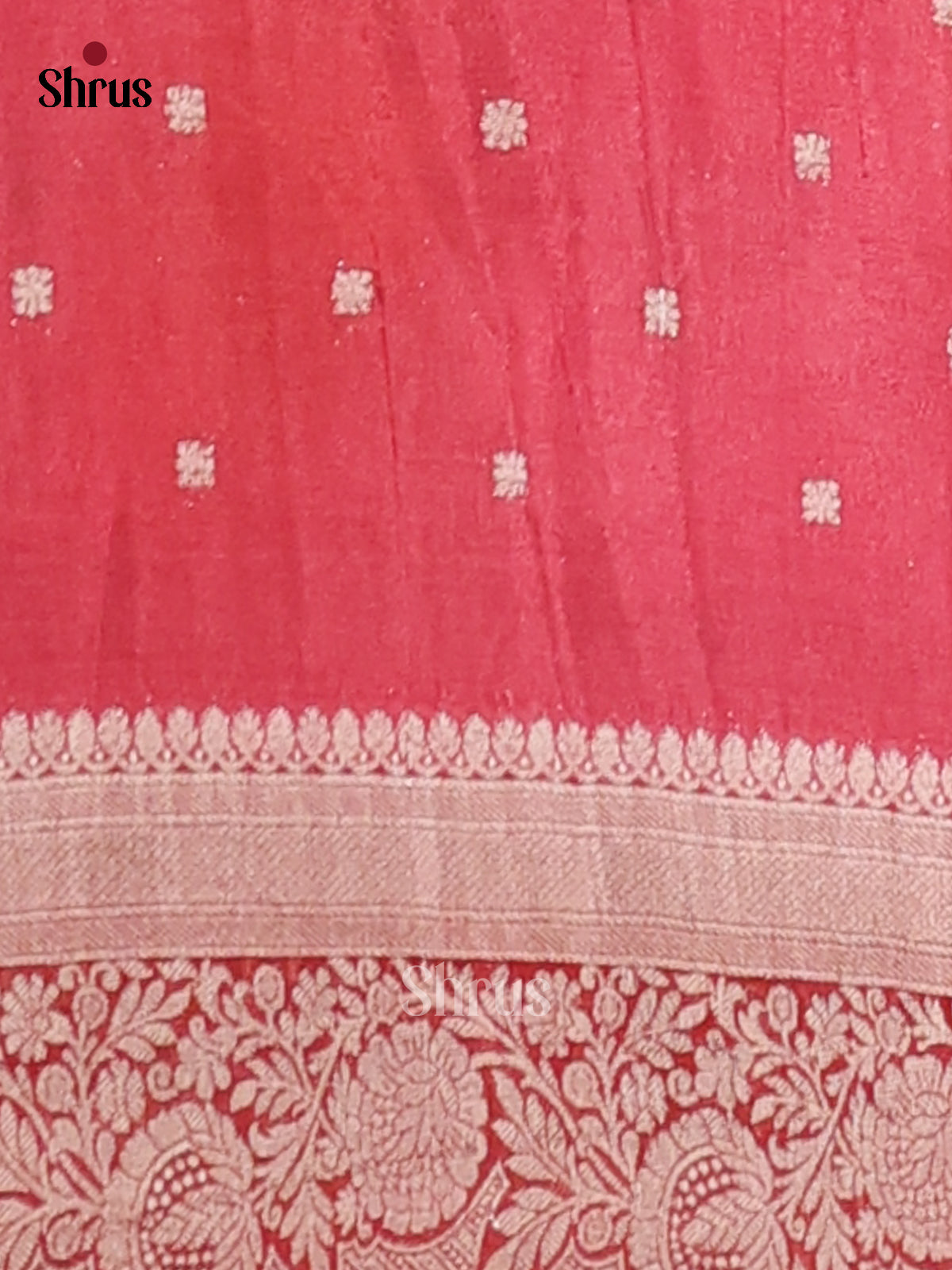 Red & Pink- Semi Georgette Saree