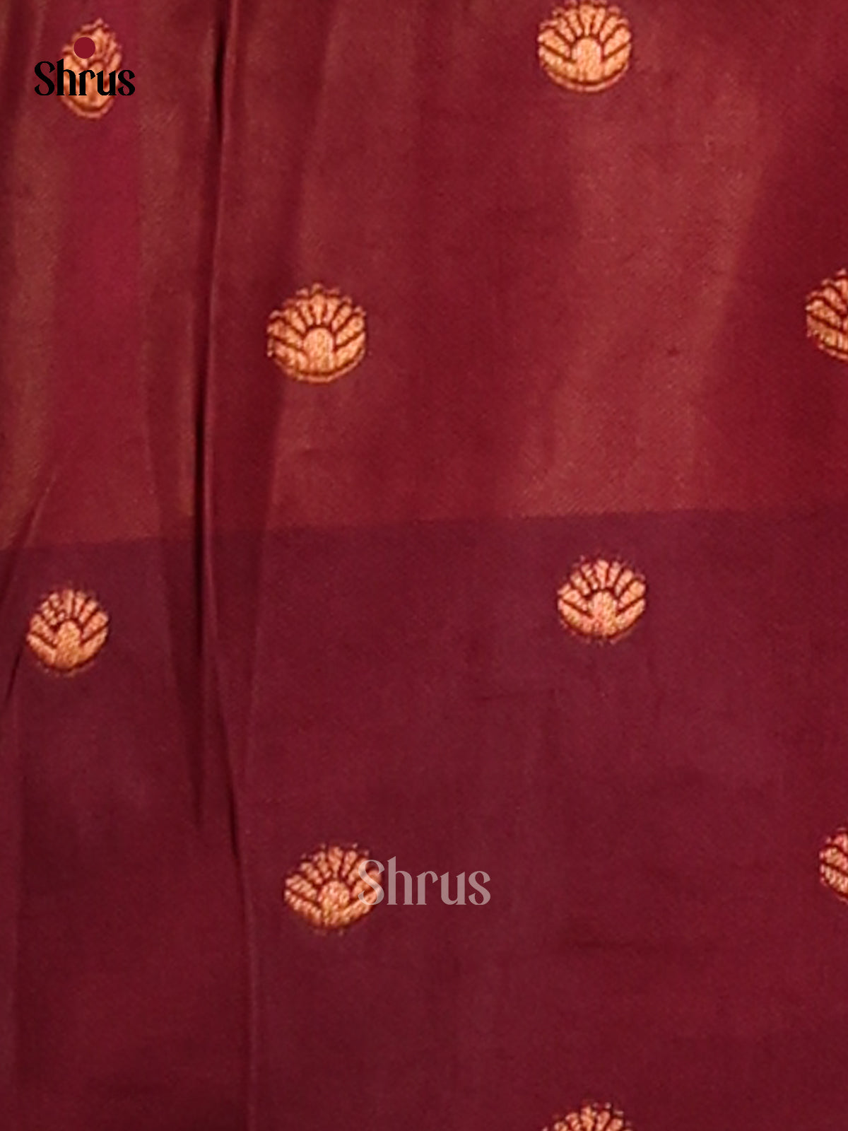 Orange & Maroon - Semi Softsilk Saree - Shop on Shrus.com