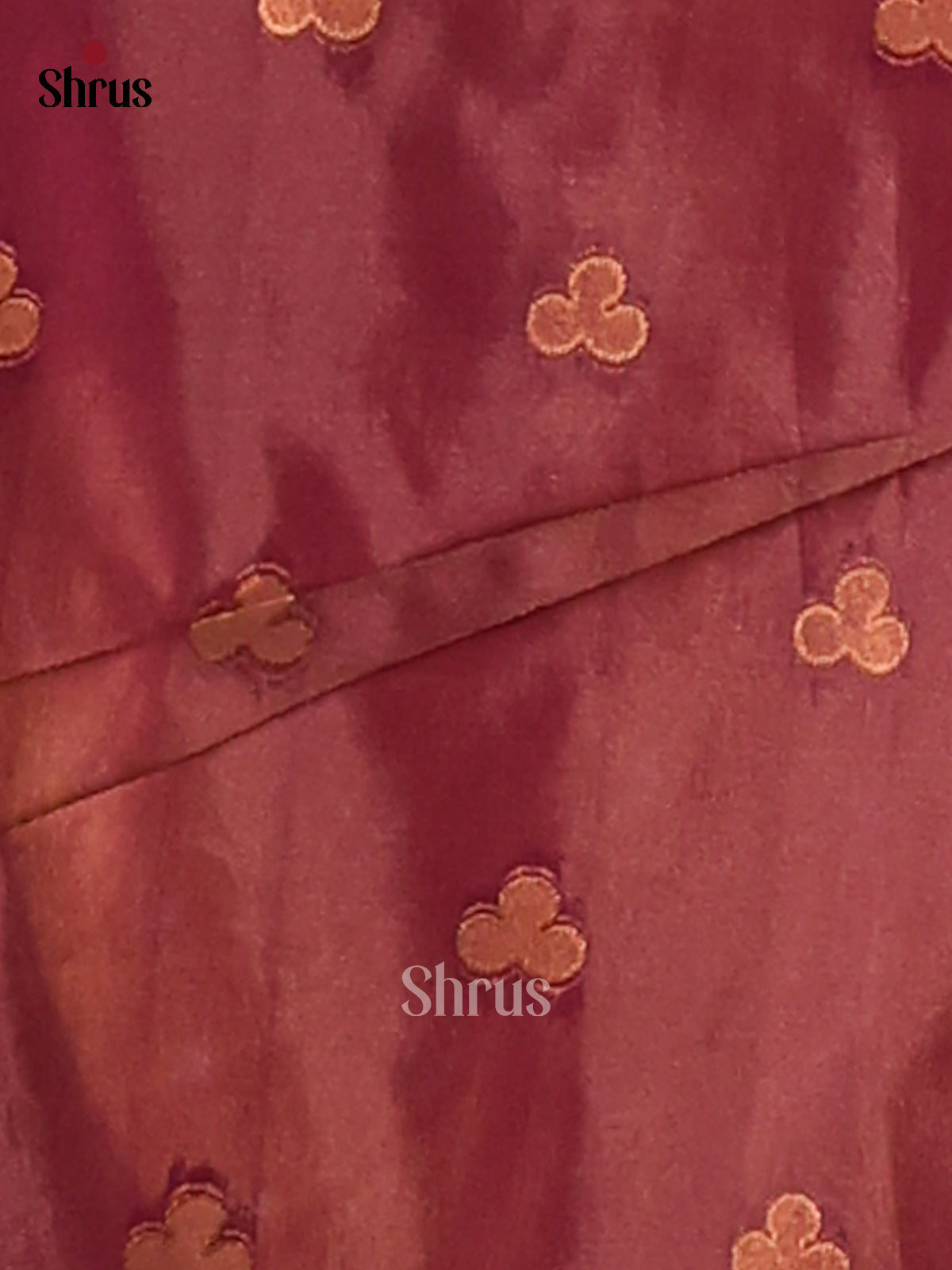 Maroon- Semi Softsilk Saree - Shop on Shrus.com