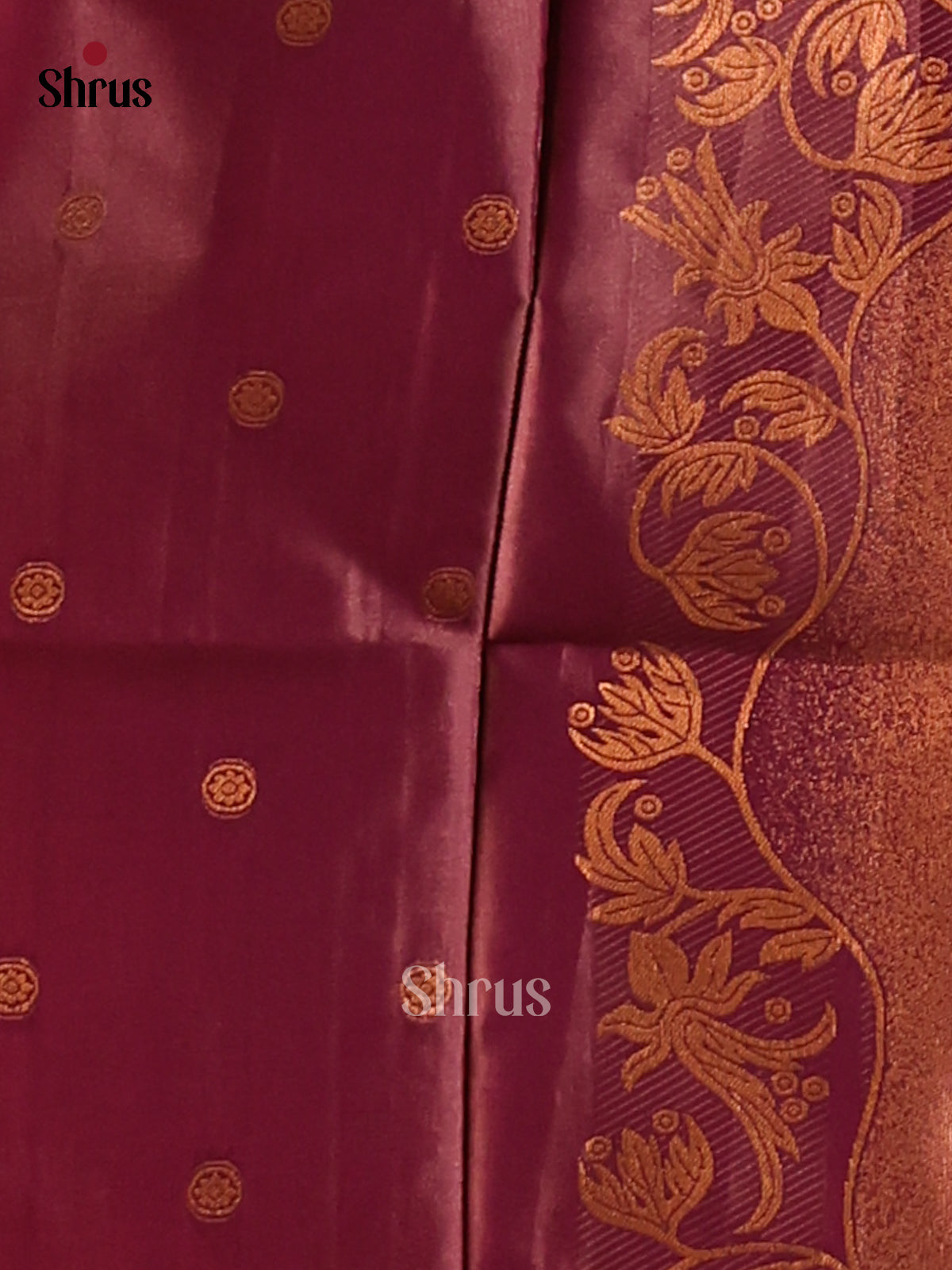 Maroon- Semi Softsilk Saree - Shop on Shrus.com