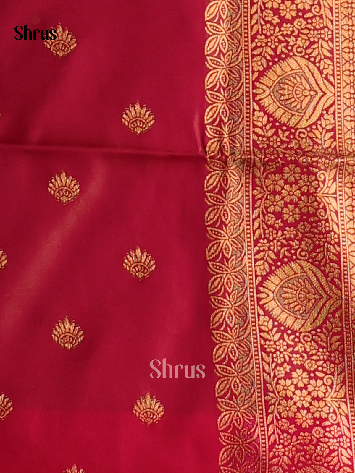 Double Shaded Green & Maroon - Semi Softsilk Saree - Shop on Shrus.com