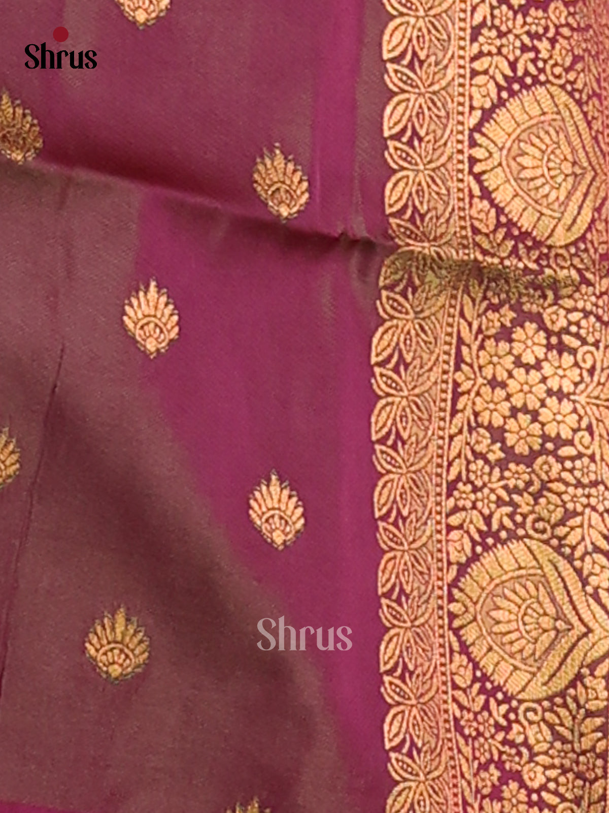 Green & Maroon - Semi Softsilk Saree - Shop on Shrus.com