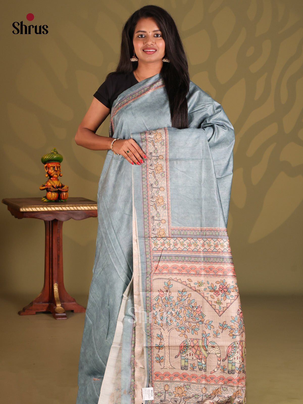 DFS05098- Printed Madhubani Saree - Shop on Shrus.com