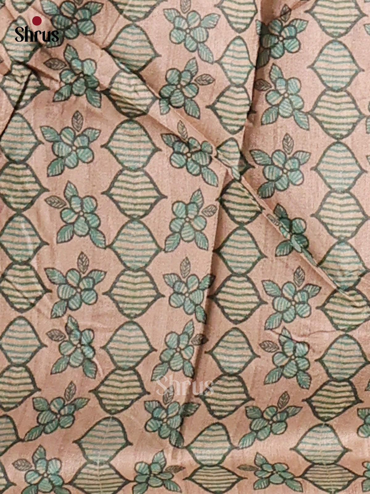 Blue & Cream- Printed Madhubani Saree - Shop on Shrus.com