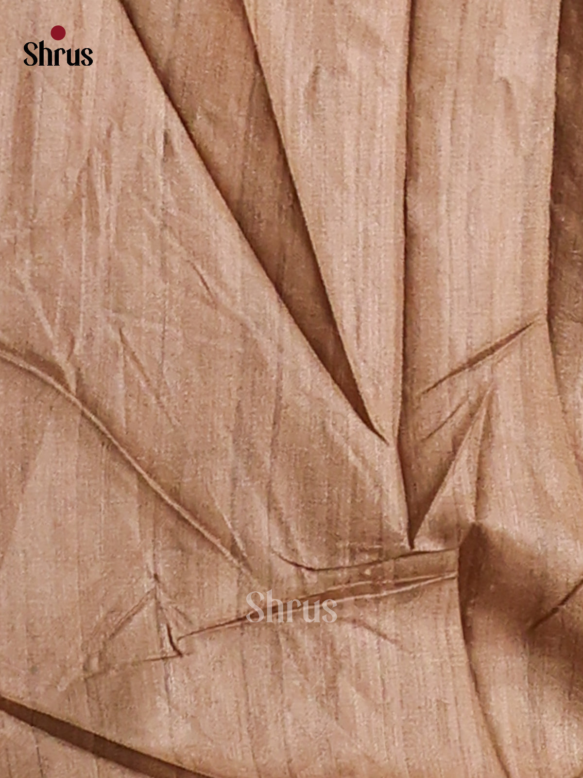 Dusty Brown & Cream - Printed Madhubani Saree - Shop on Shrus.com