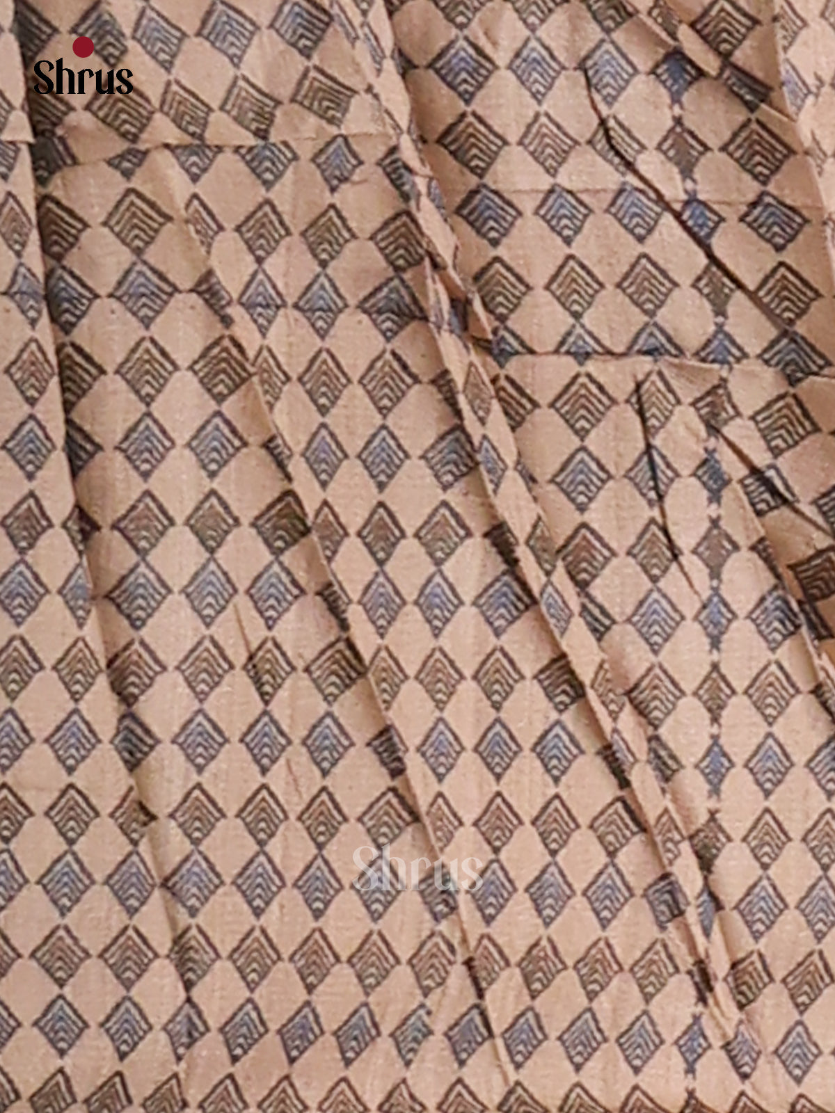 Blue & Cream- Printed Madhubani Saree - Shop on Shrus.com