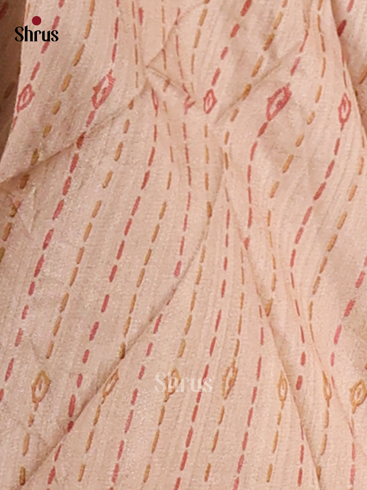 Grey & Cream - Printed Madhubani Saree - Shop on Shrus.com