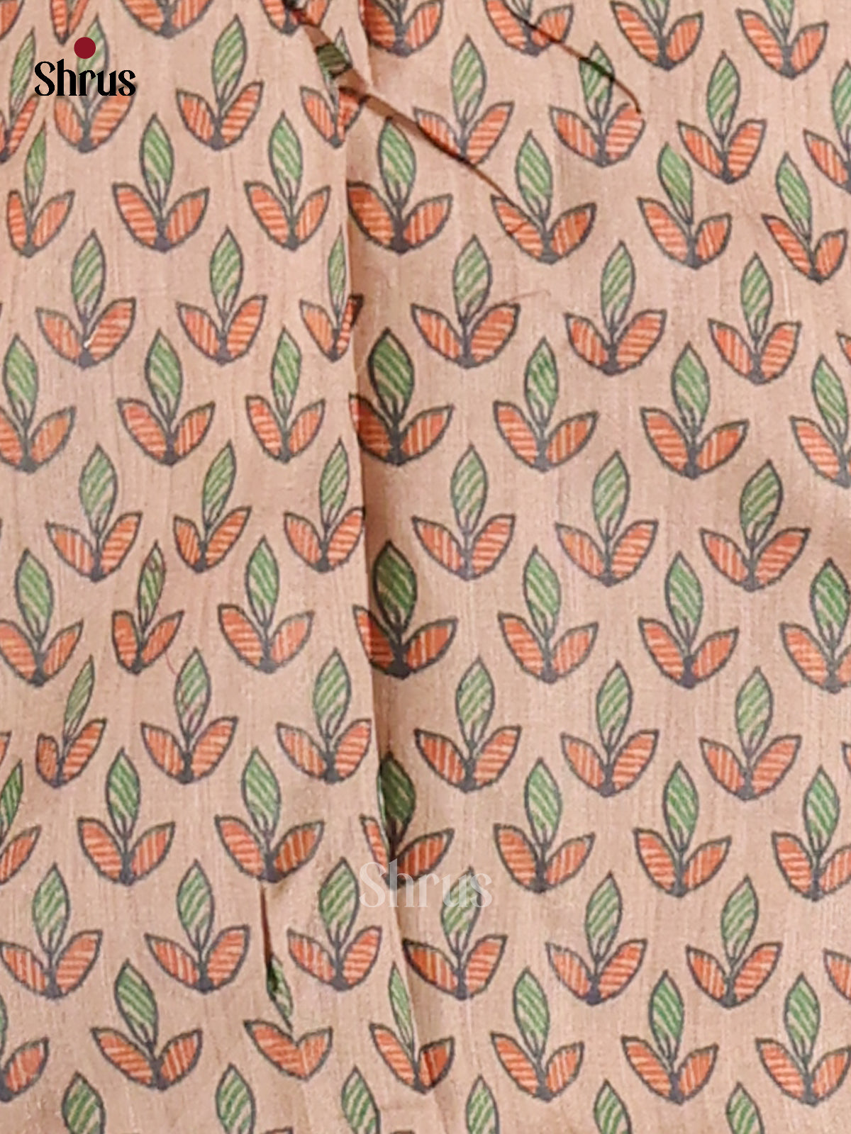Grey & Cream- Printed Madhubani Saree - Shop on Shrus.com