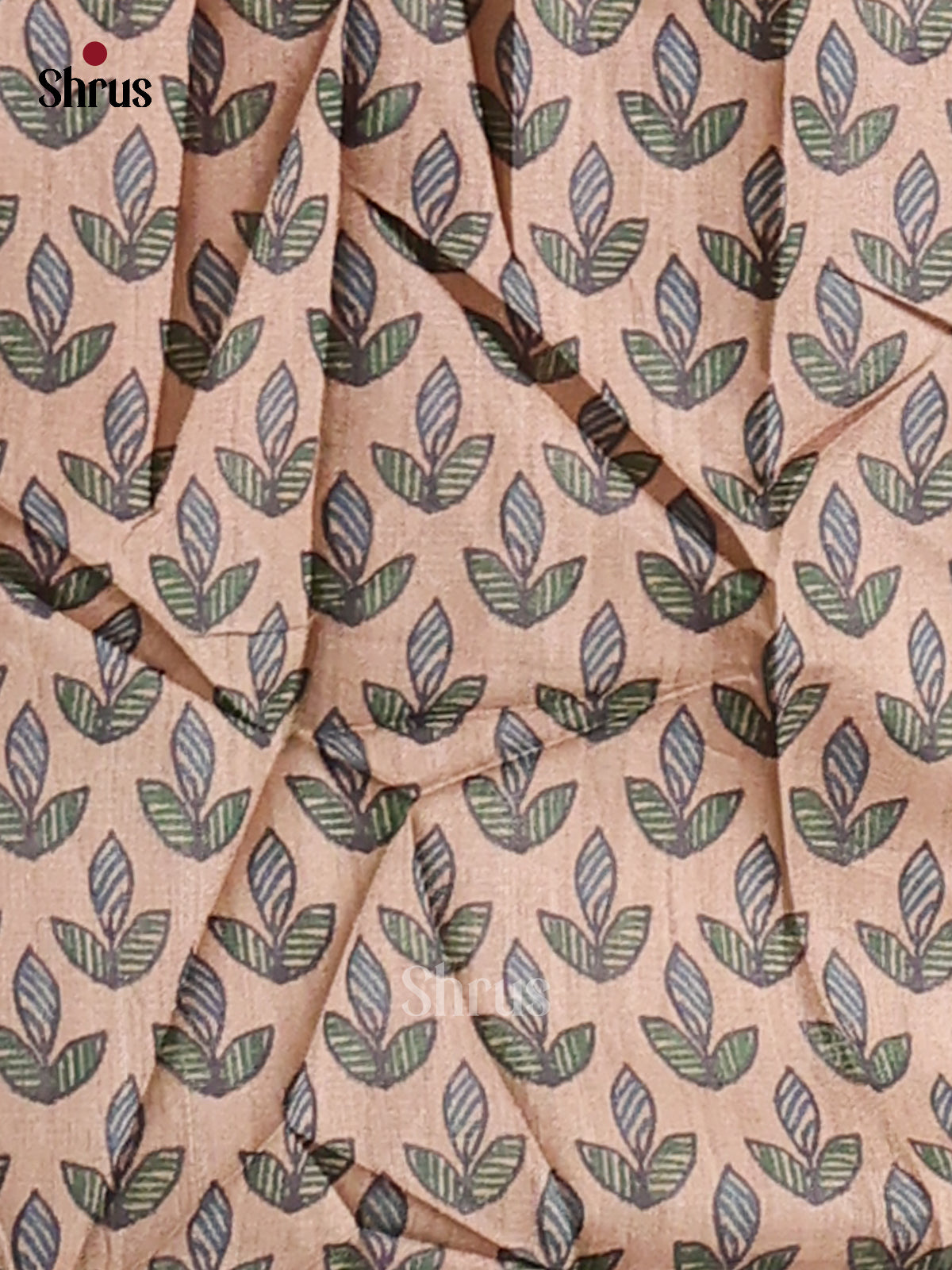 Brown & Cream - Printed Madhubani Saree - Shop on Shrus.com