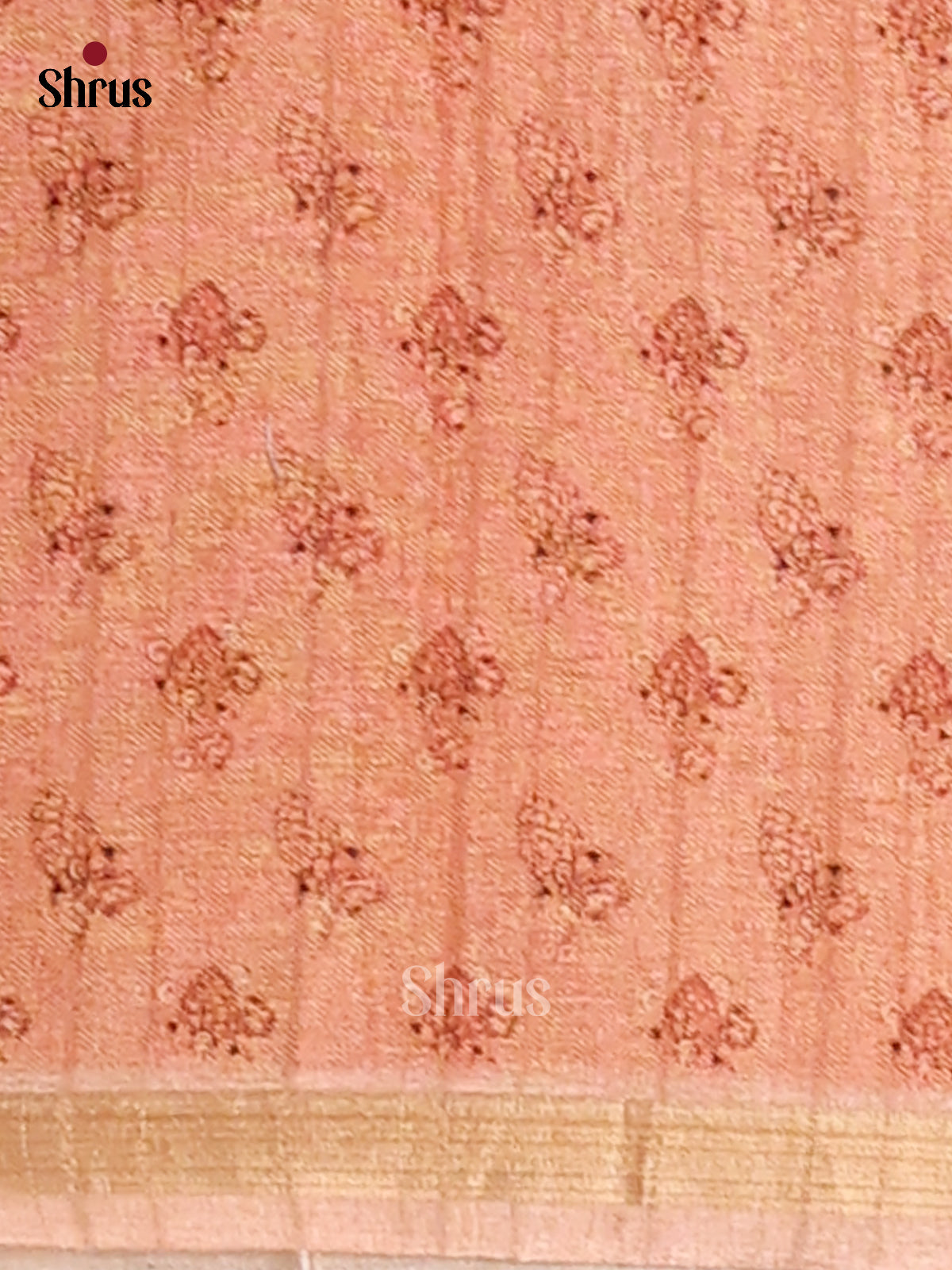 Cream & Peach- Semi Matka Saree - Shop on Shrus.com