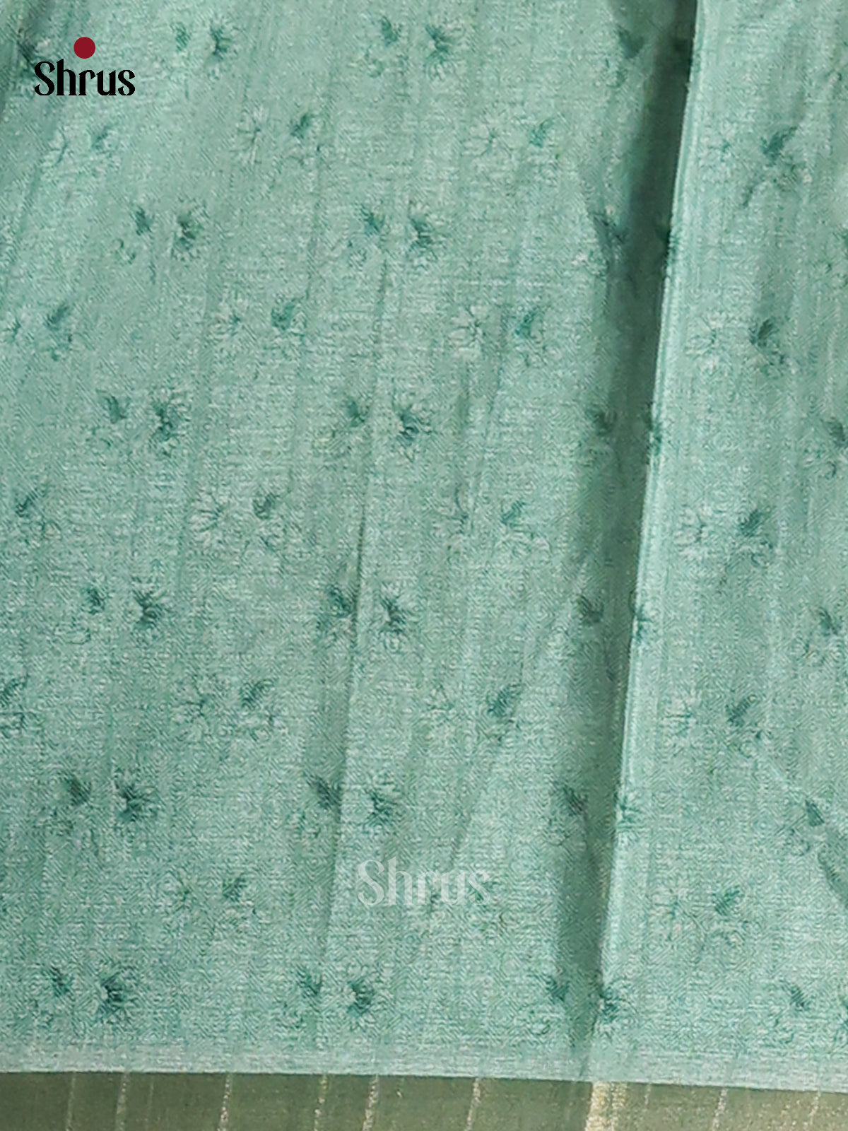 Cream & Teal- Semi Matka Saree - Shop on Shrus.com