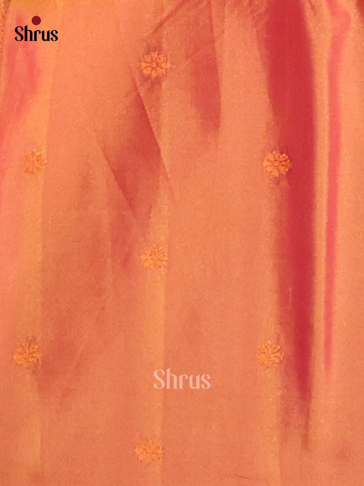 Mustardy Green & Orange - Semi Softsilk Saree - Shop on Shrus.com