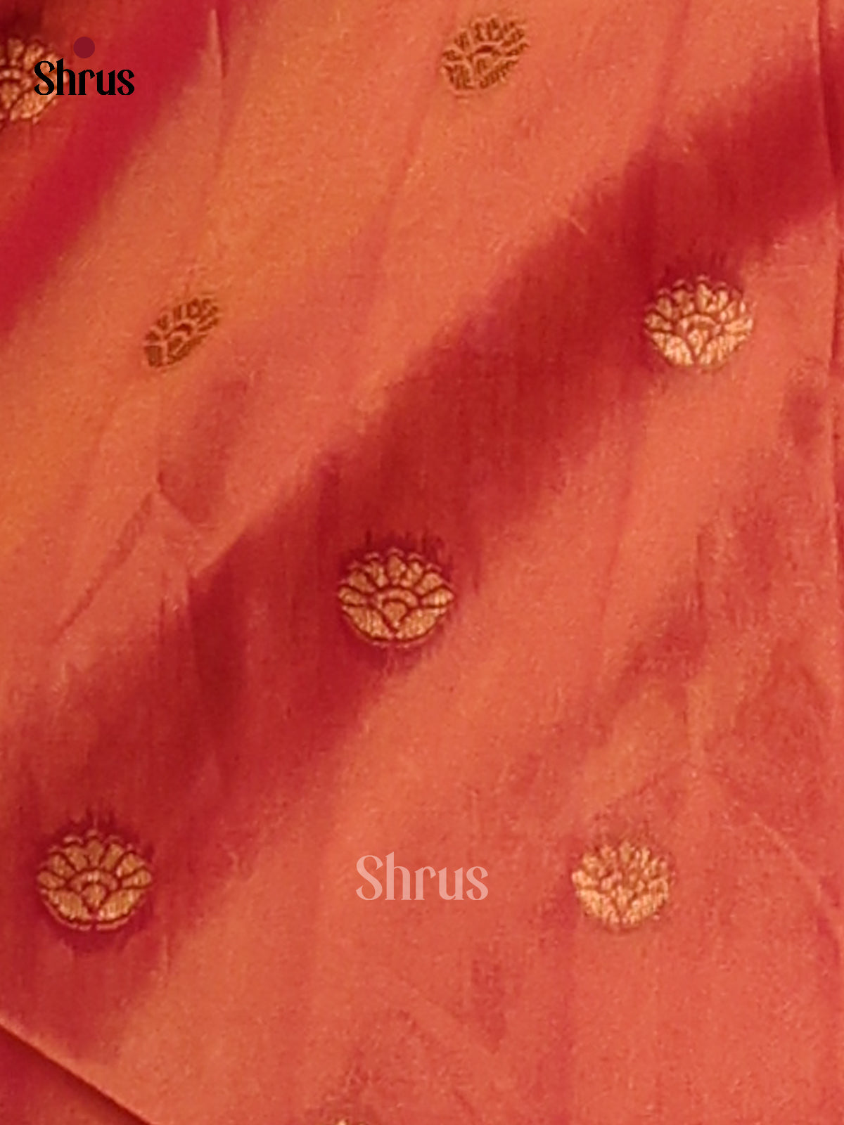 Green & Orange - Semi Softsilk Saree - Shop on Shrus.com