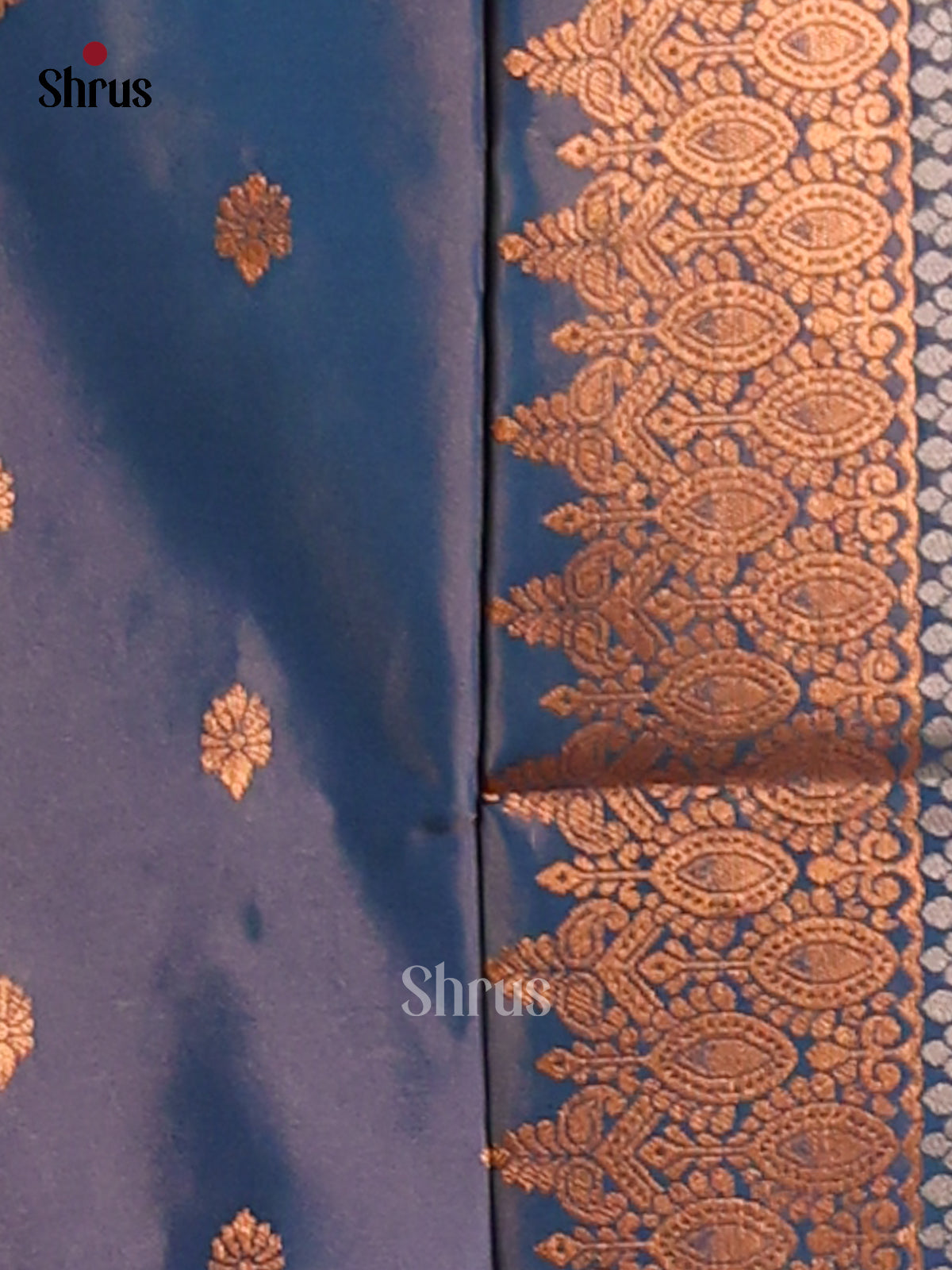 Blue - Semi Softsilk Saree - Shop on Shrus.com