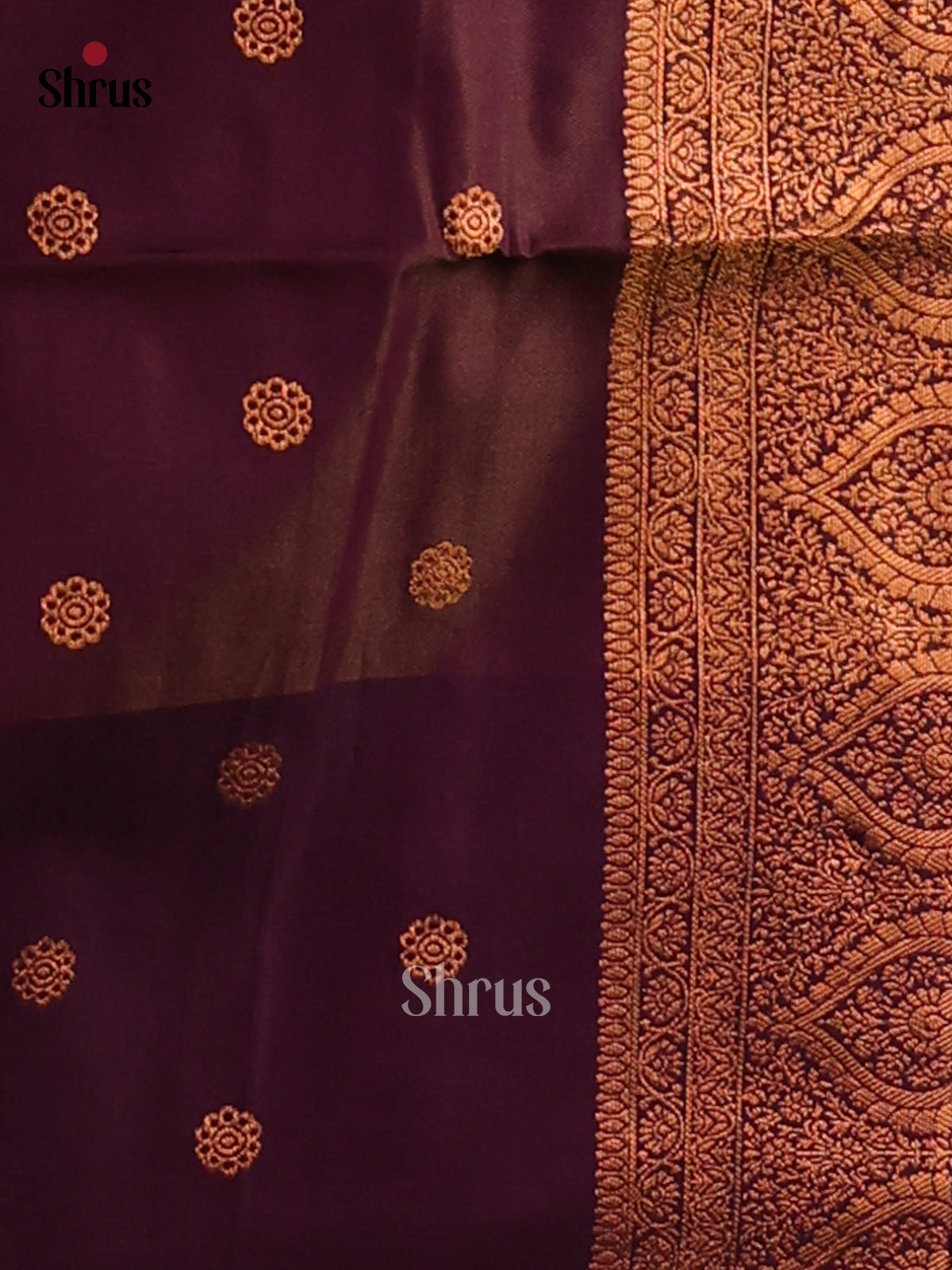 Double Shaded Brown & Purple - Semi Softsilk Saree - Shop on Shrus.com