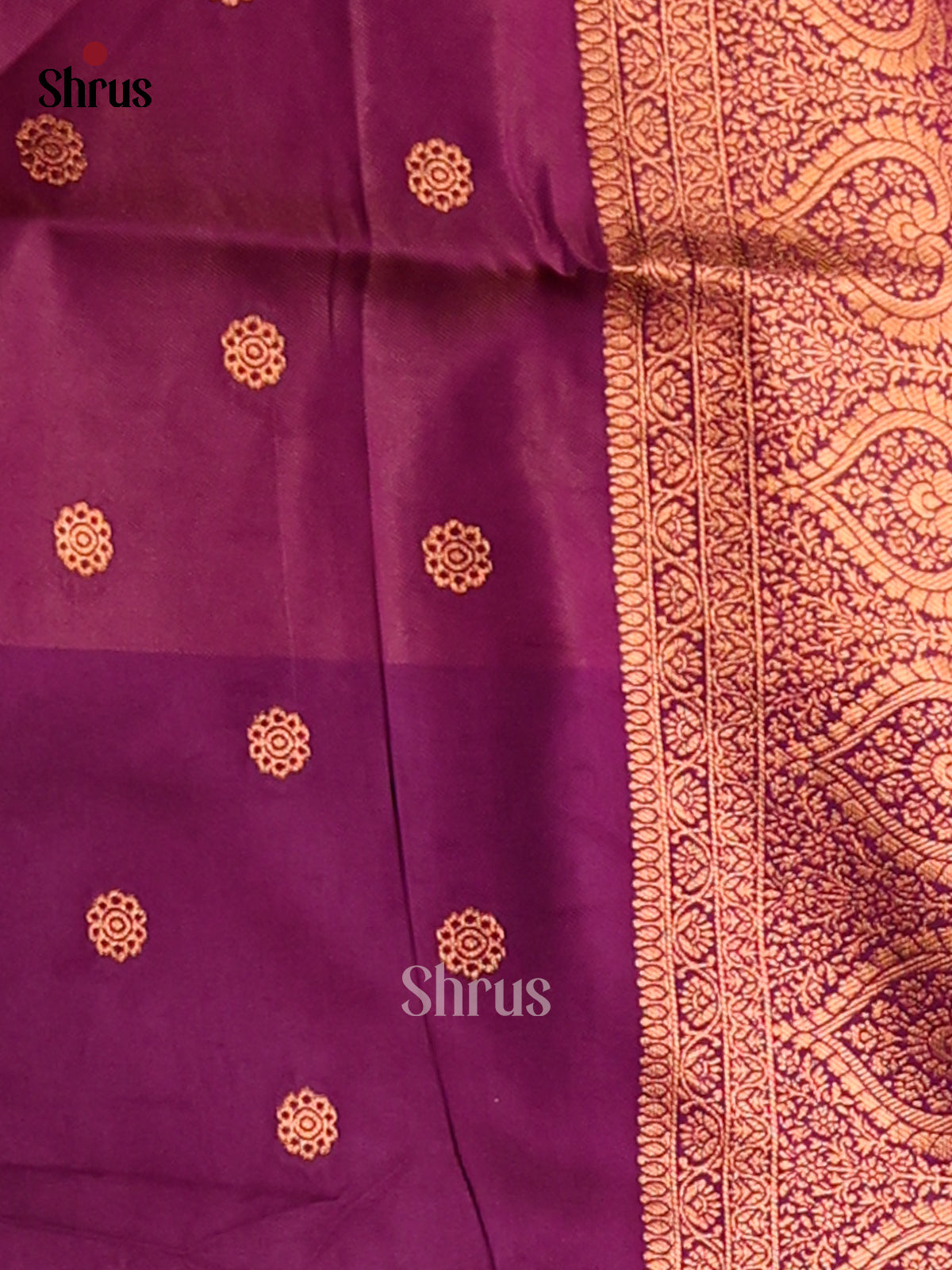 Orangish Pink & Purple - Semi Softsilk Saree - Shop on Shrus.com