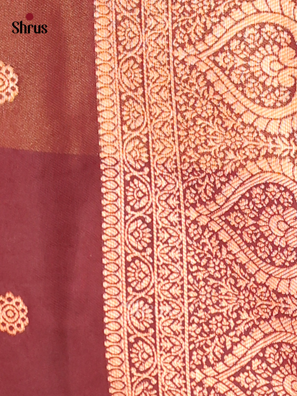 Dark Mustard & Brown - Semi Soft Silk Saree - Shop on Shrus.com
