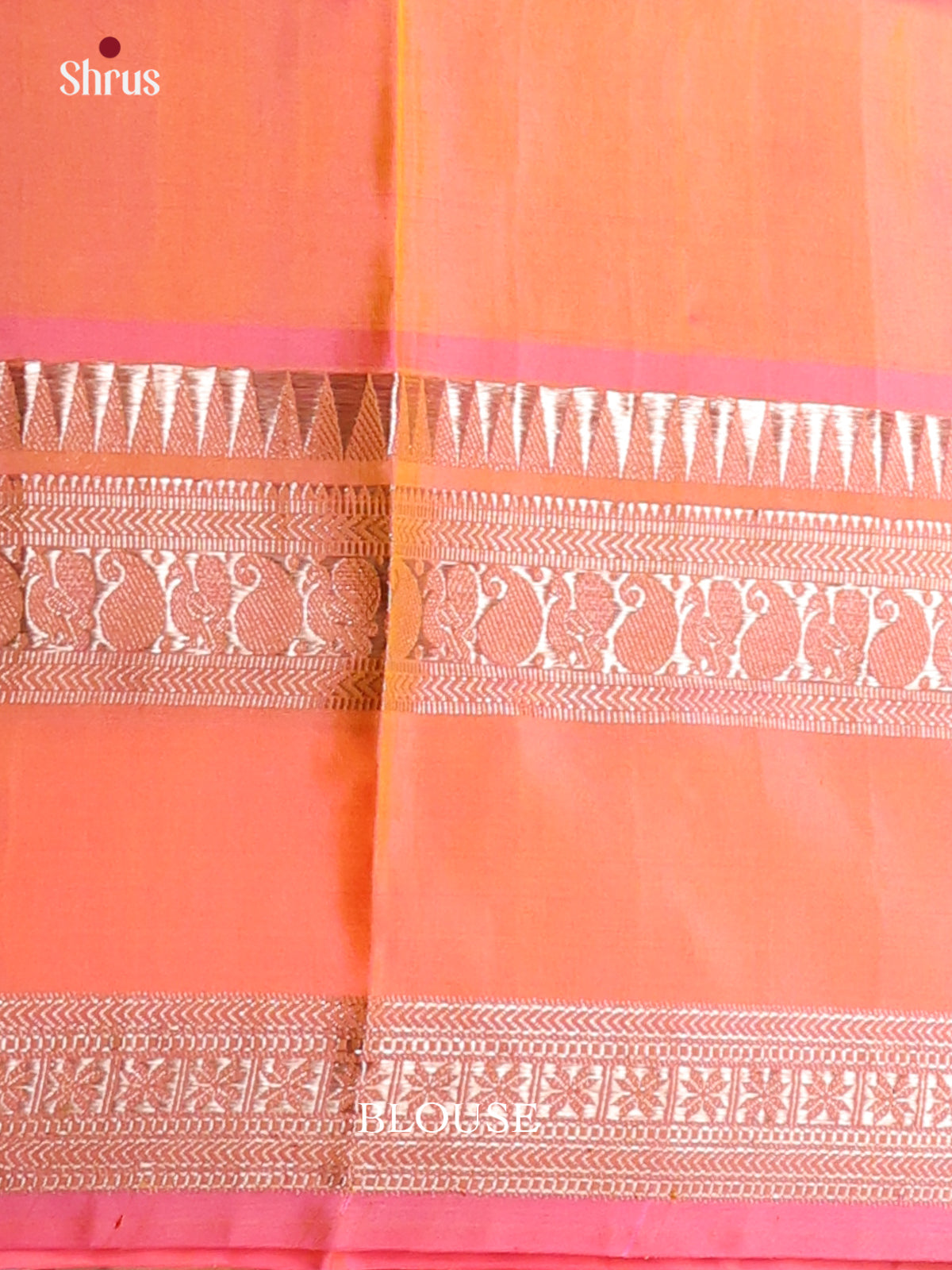 Exquisite Dual tone Orangish pink Venkatagiri silk Saree with zari buttis , self rettaipet border - Shop on Shrus.com