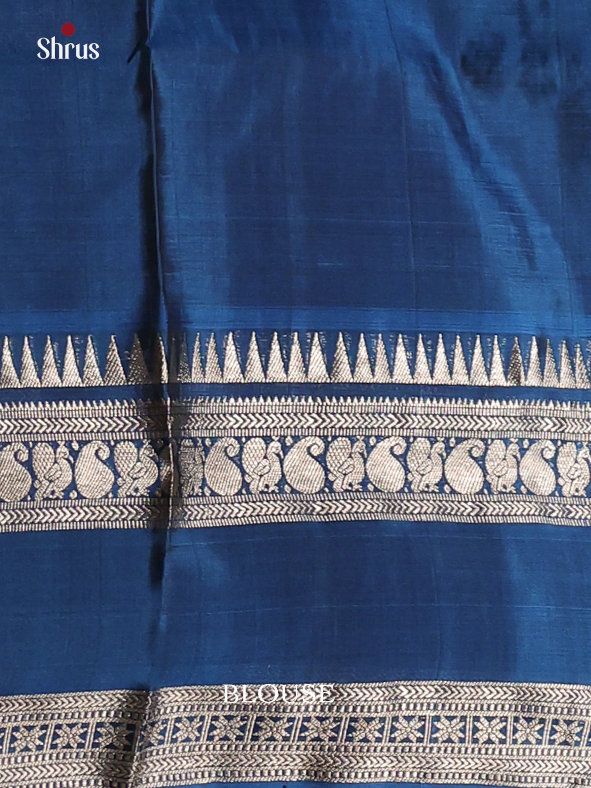 Vibrant Blue Venkatagiri silk Saree with zari motifs , rettaipet zari border - Shop on Shrus.com