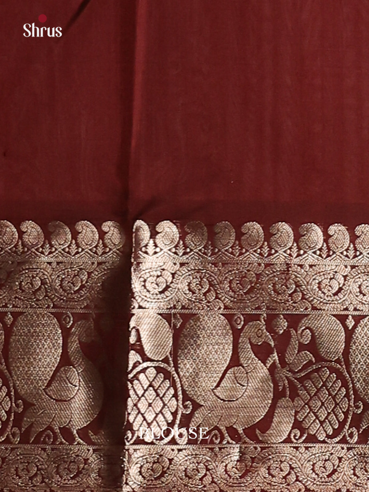 Vivacious Dusty Brown Venkatagiri silk Saree with zari peacock buttis & Brown brocade pallu - Shop on Shrus.com