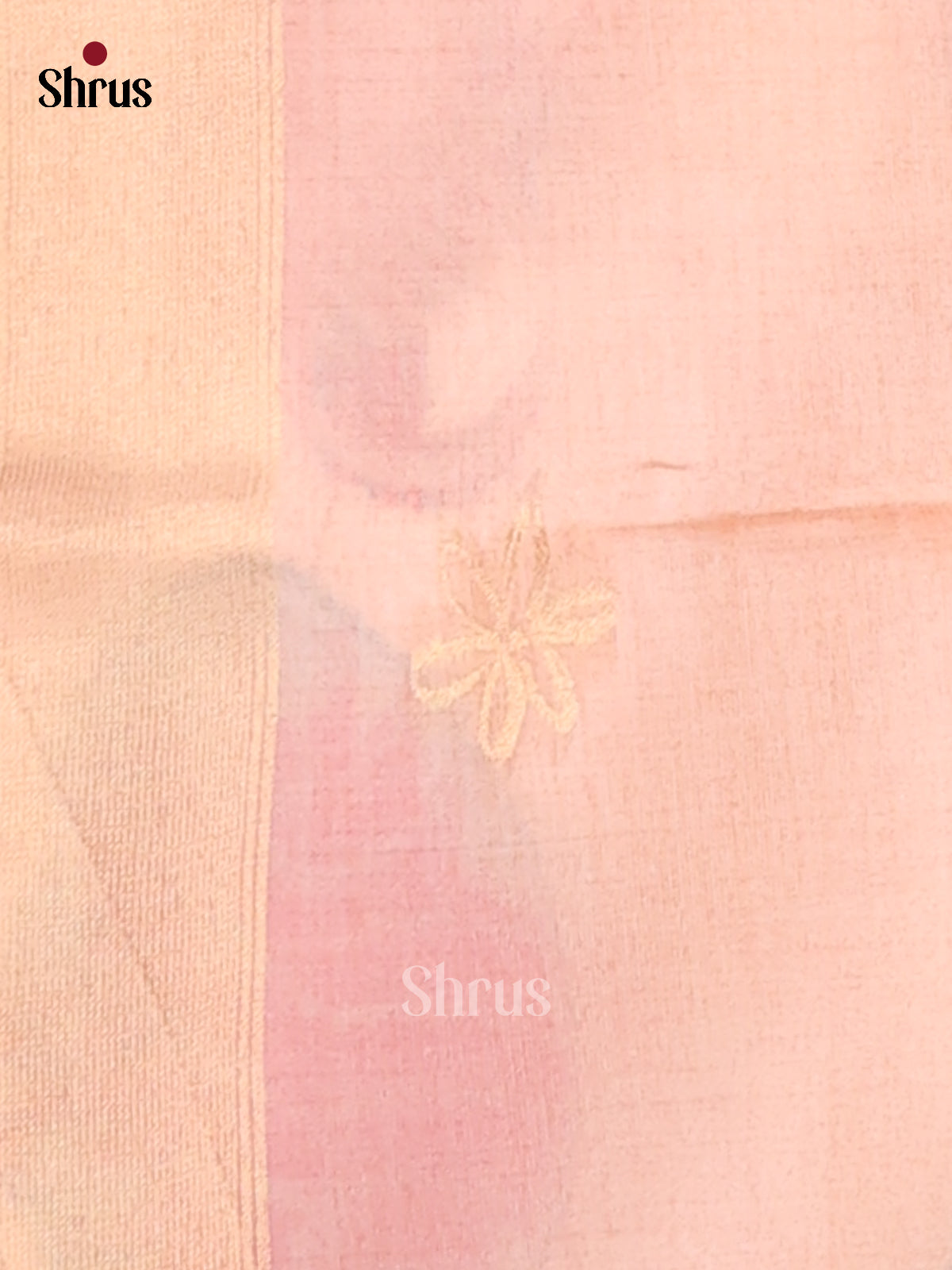 Pastel Peach - Semi Tussar Saree - Shop on Shrus.com