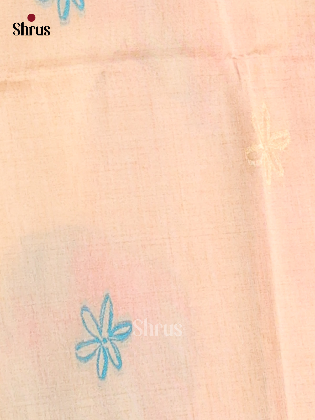 Peach- Semi Tussar Saree - Shop on Shrus.com