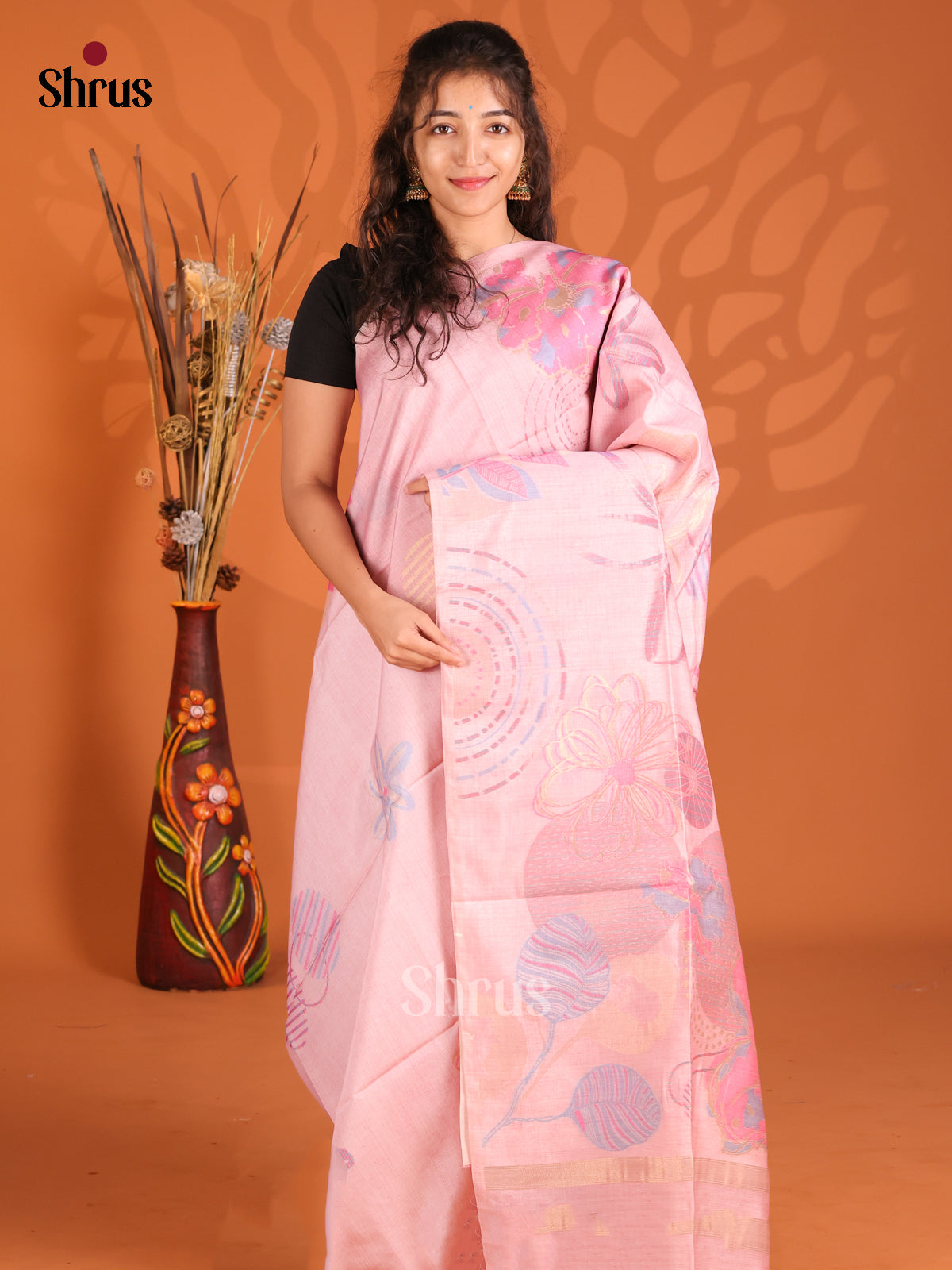Lavender - Semi Tussar Saree - Shop on Shrus.com