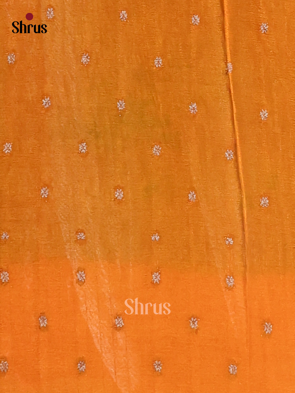 Green & Orange - Semi Georgette Saree - Shop on Shrus.com