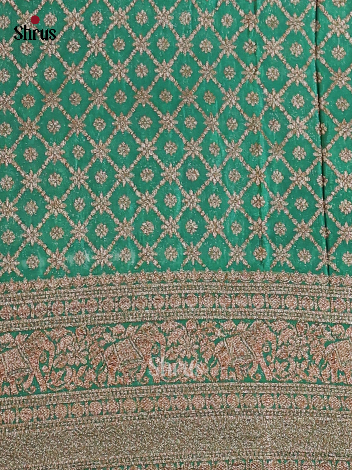 Orange & Green- Semi Georgette Saree - Shop on Shrus.com