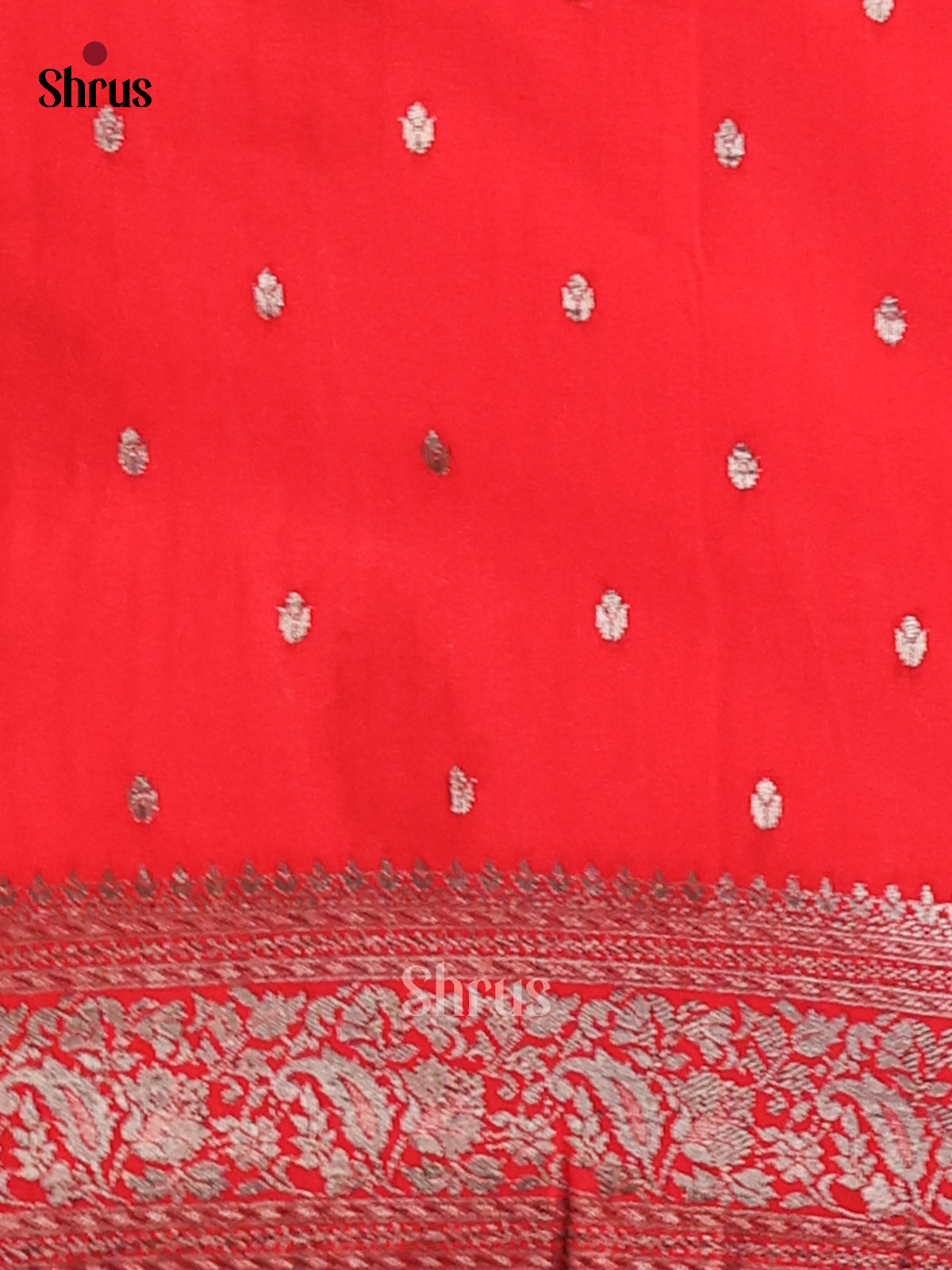Red(Single tone) - Semi Georgette Saree - Shop on Shrus.com