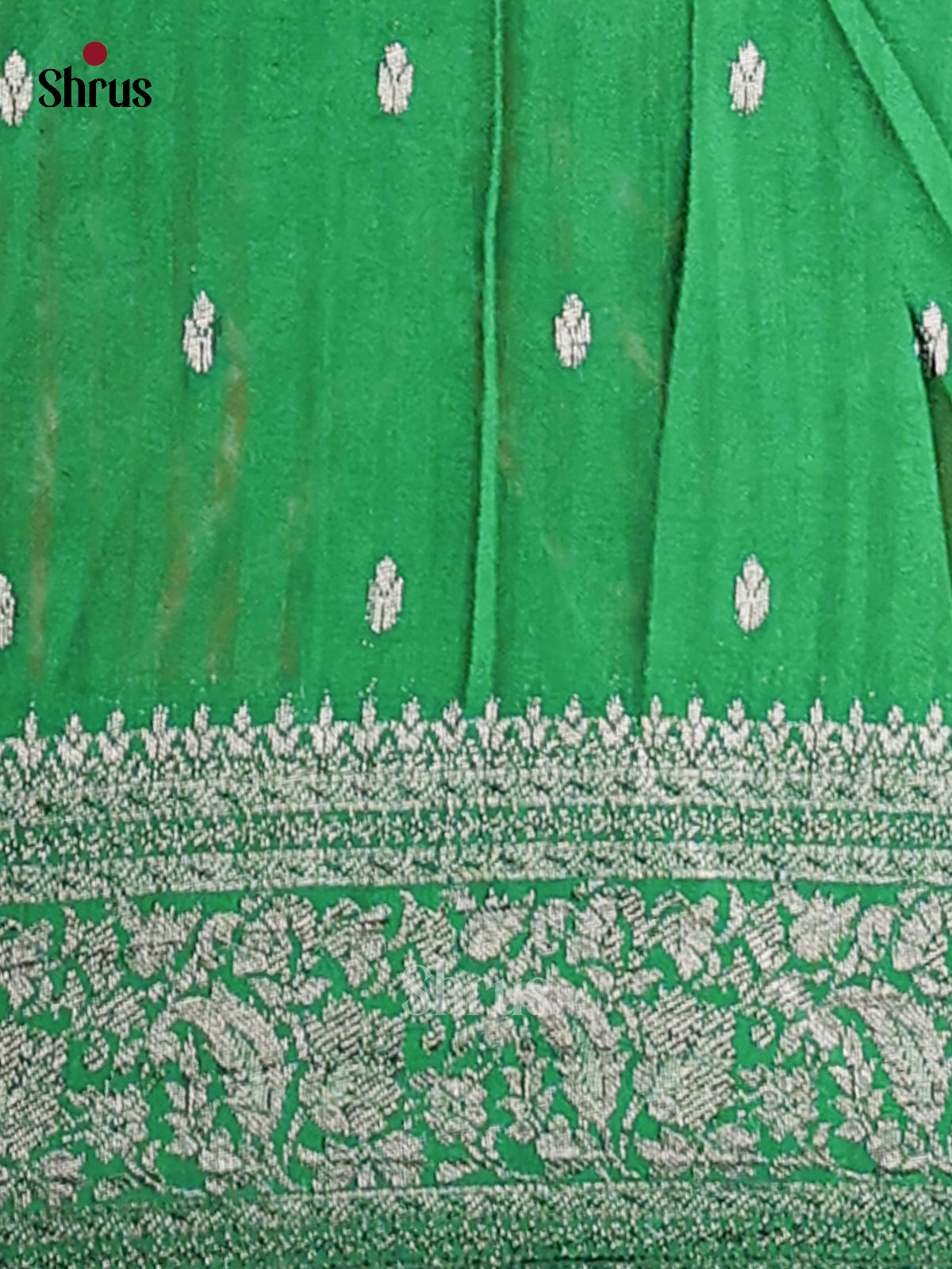 Green(Single Tone) - Semi Georgette Saree - Shop on Shrus.com