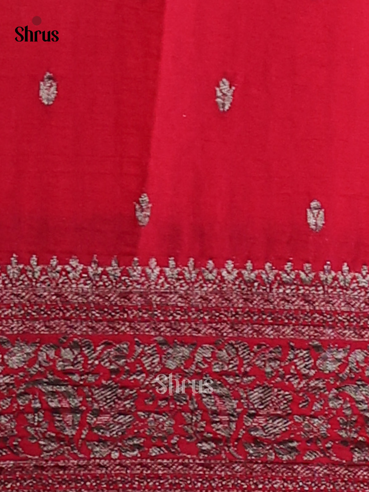 Red(Single Tone) - Semi Georgette Saree