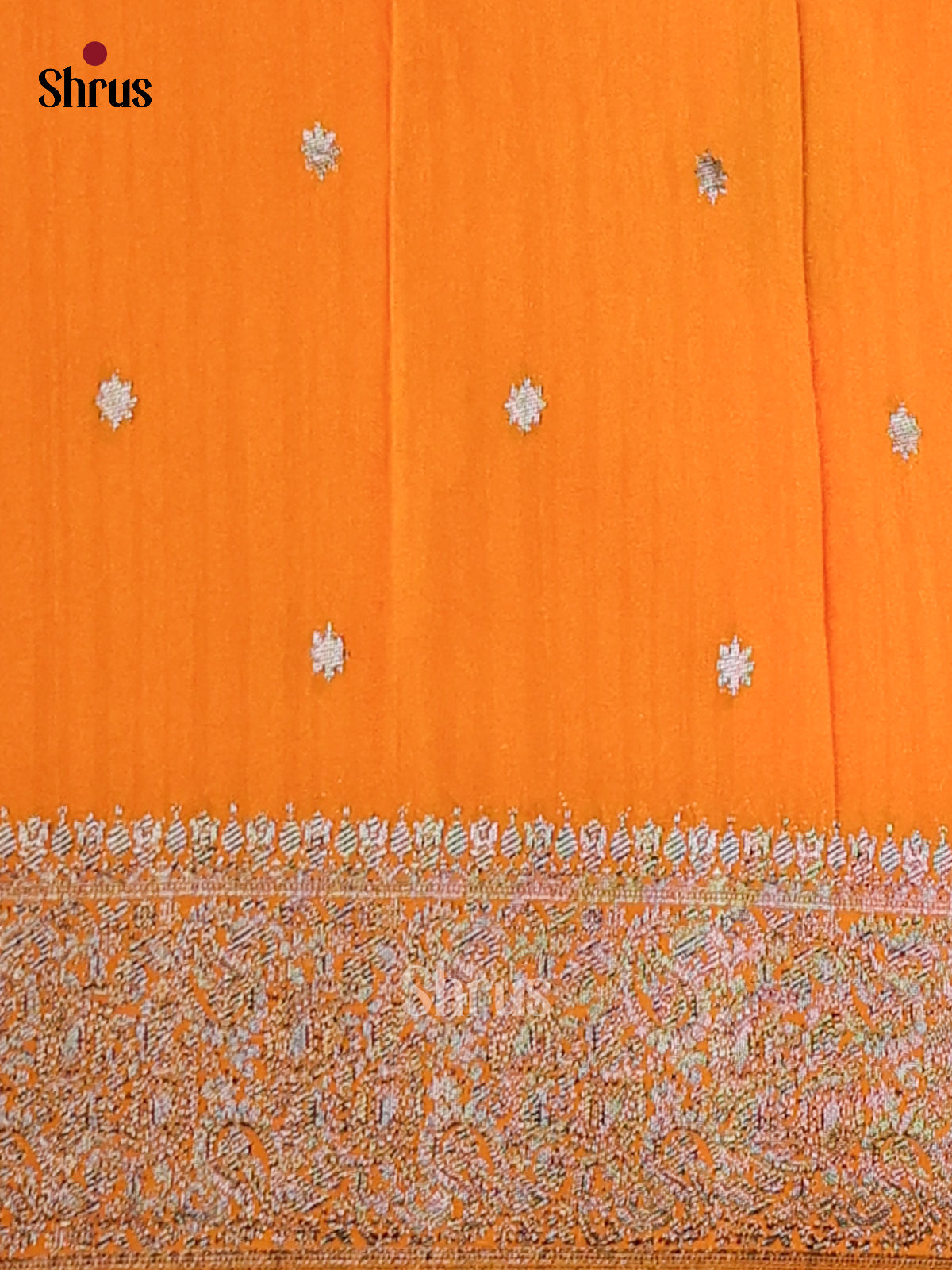 Orange(Single Tone)- Semi Georgette Saree - Shop on Shrus.com