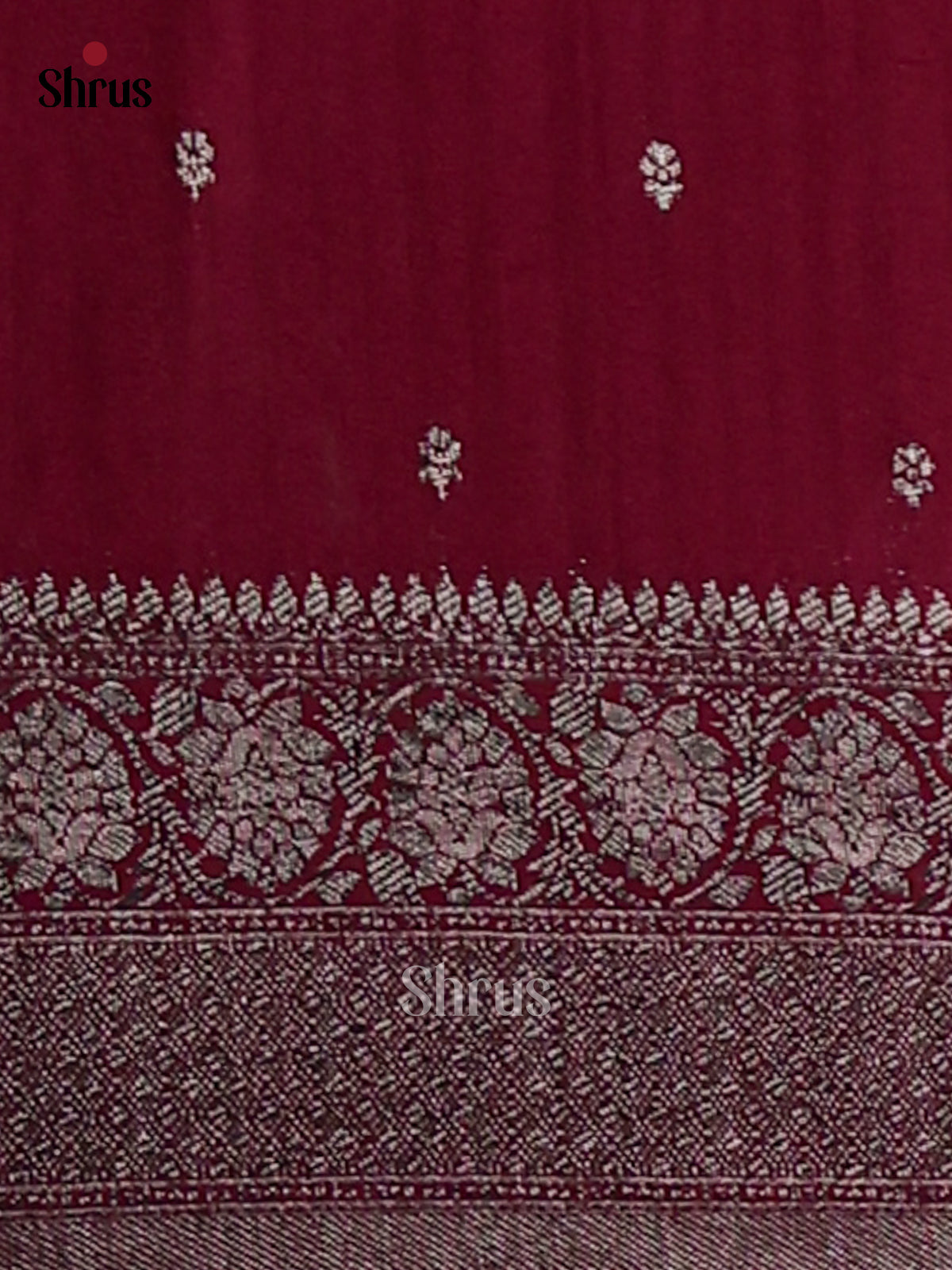 Maroon(Single Tone) - Semi Georgette Saree - Shop on Shrus.com