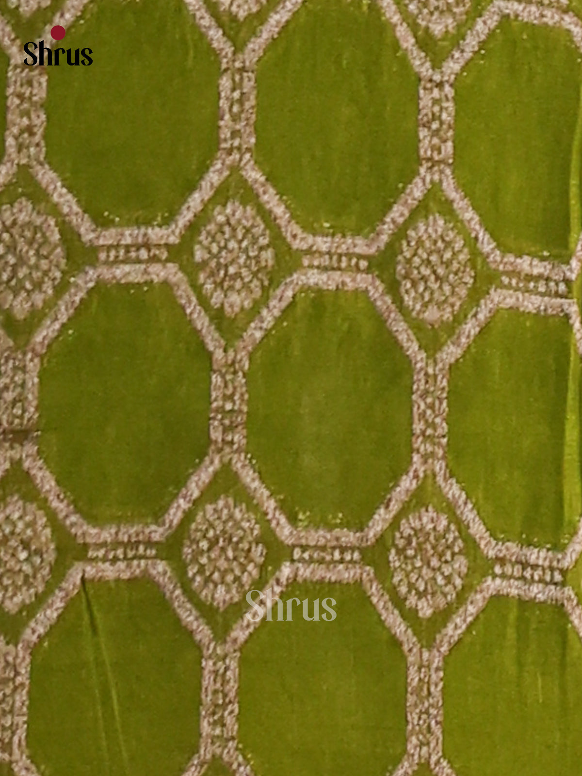 Green(Single Tone) - Semi Georgette Saree - Shop on Shrus.com