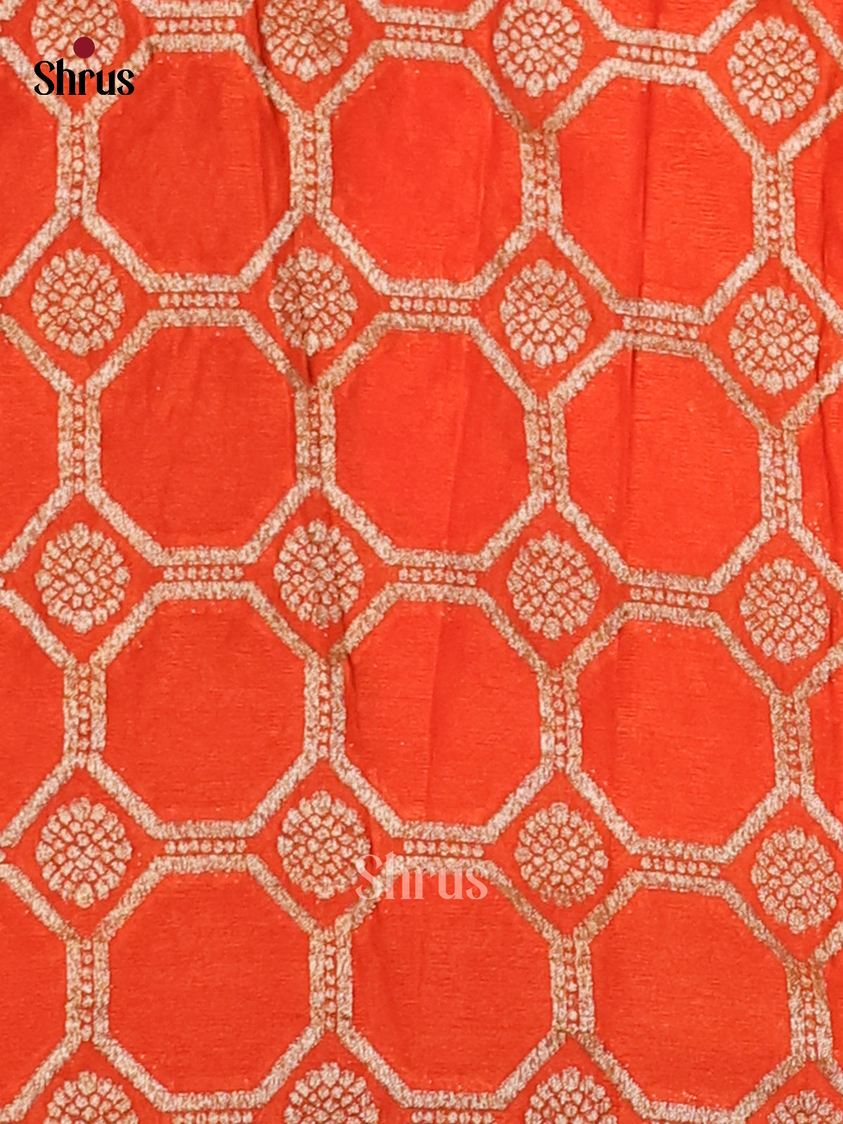 Orange(Single Tone) - Semi Georgette Saree - Shop on Shrus.com